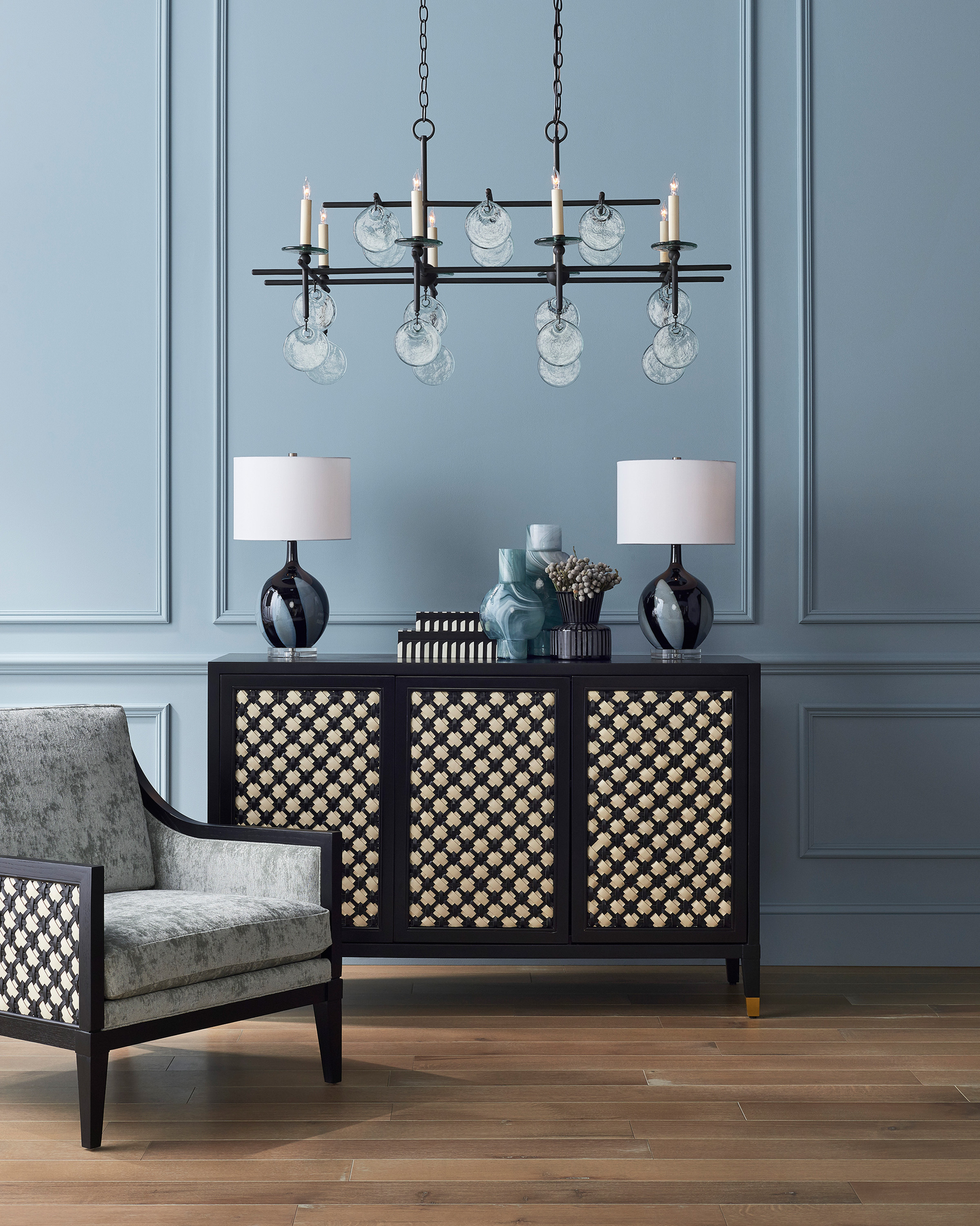Sethos Black Rectangular Chandelier.