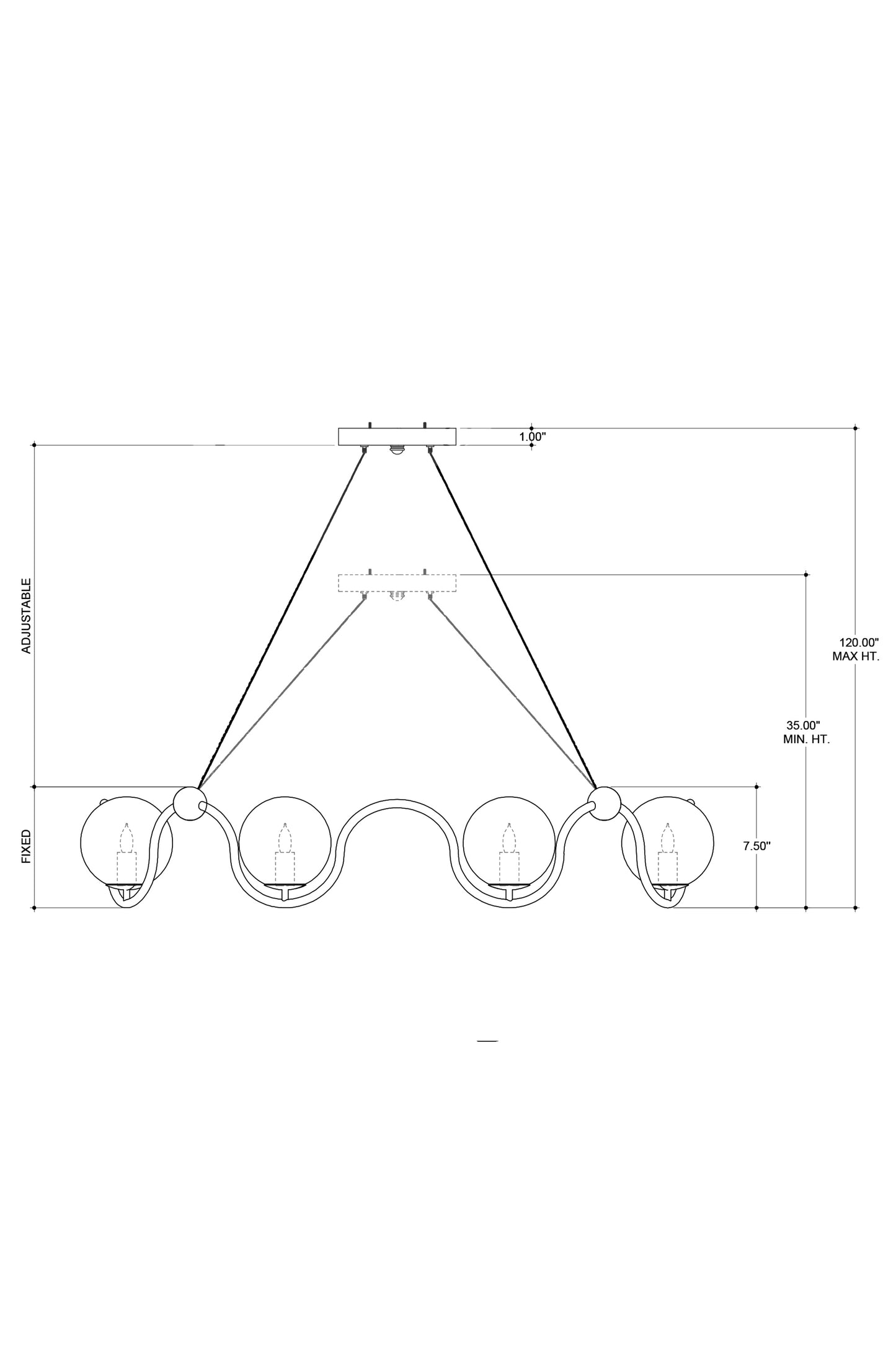 Equilibrium Brass Chandelier.