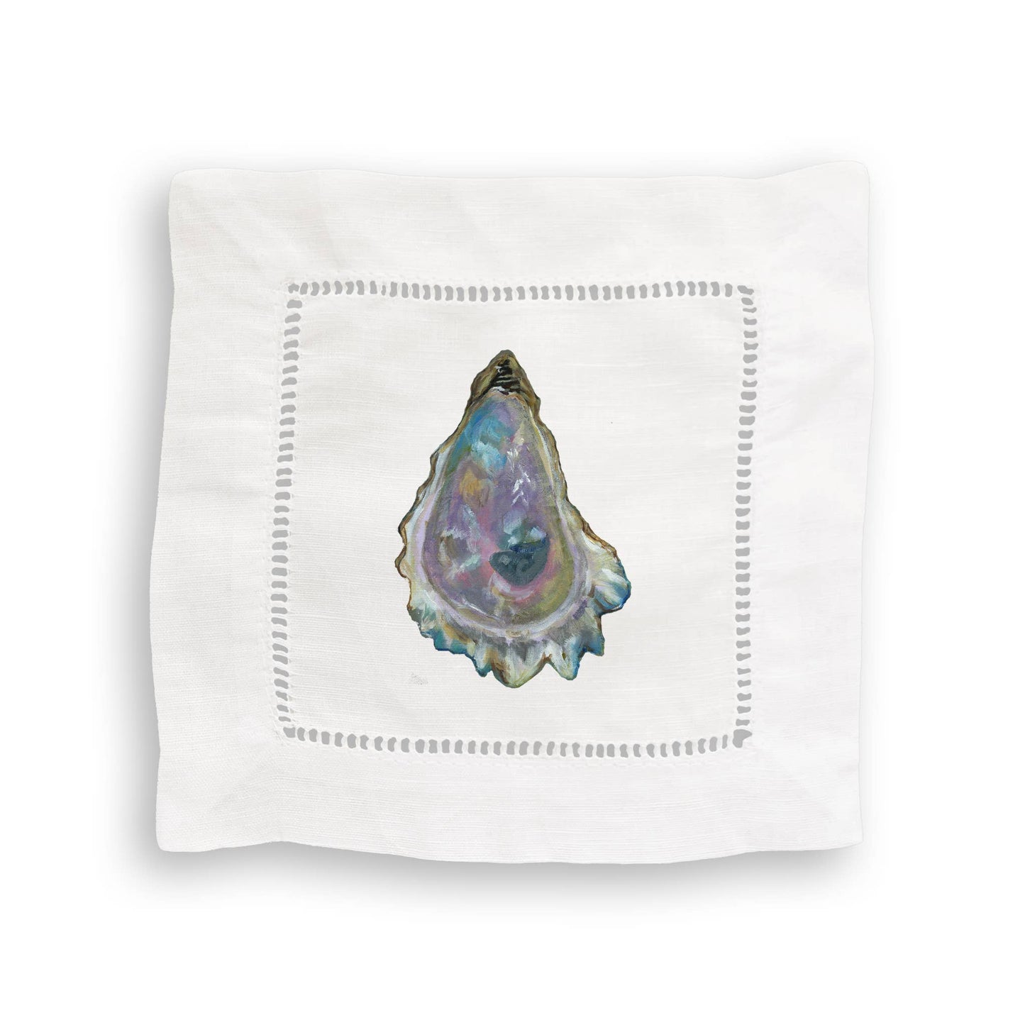 Oysters Linen Cocktail Napkin Set of 4.