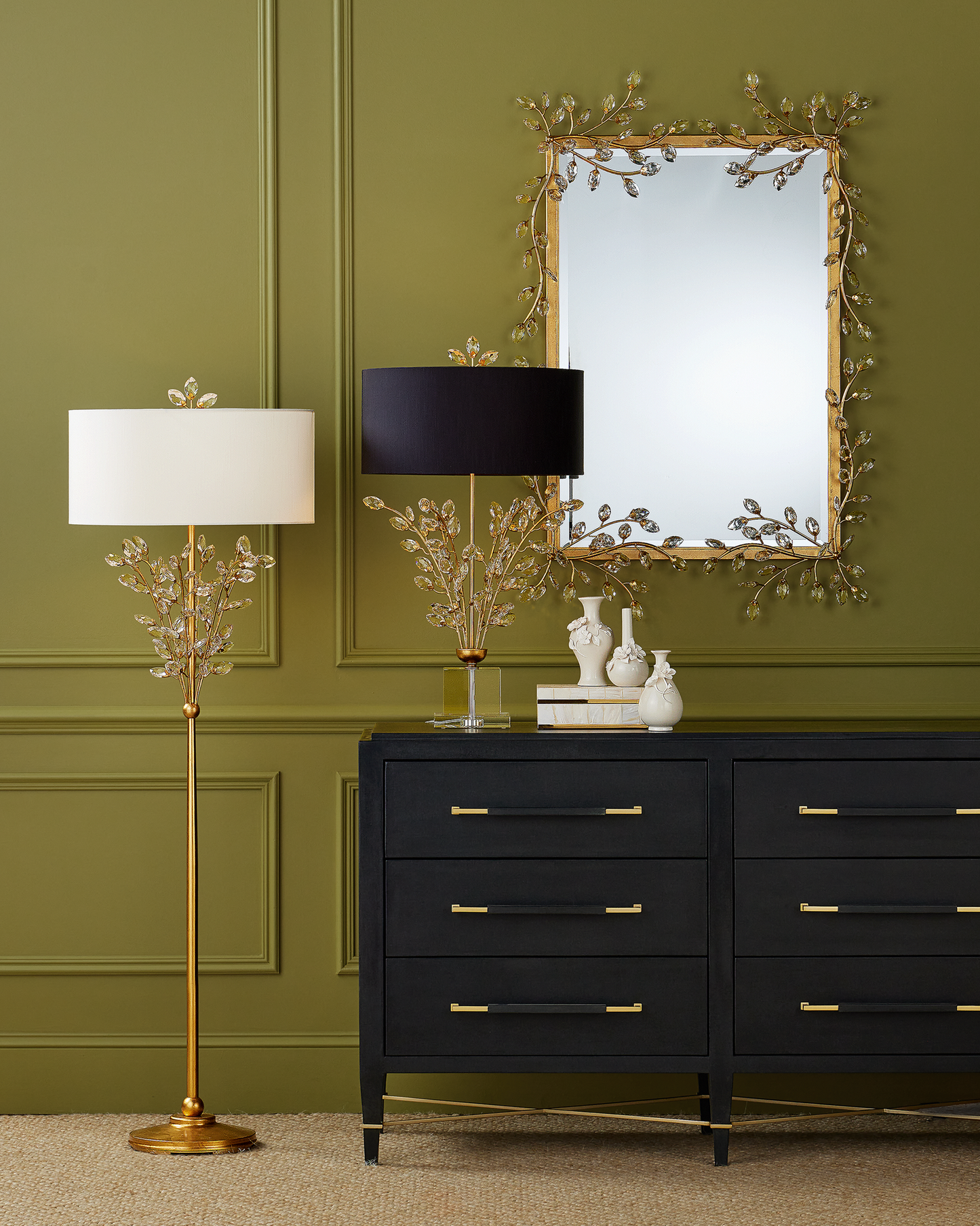 Forget-Me-Not Gold Table Lamp.