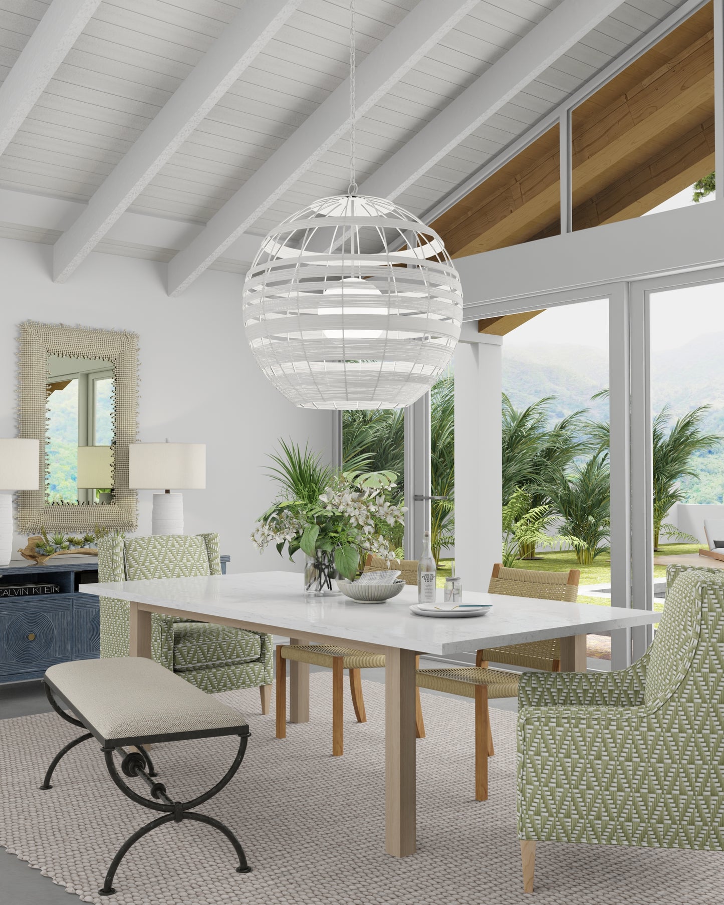Lapsley White Orb Chandelier.
