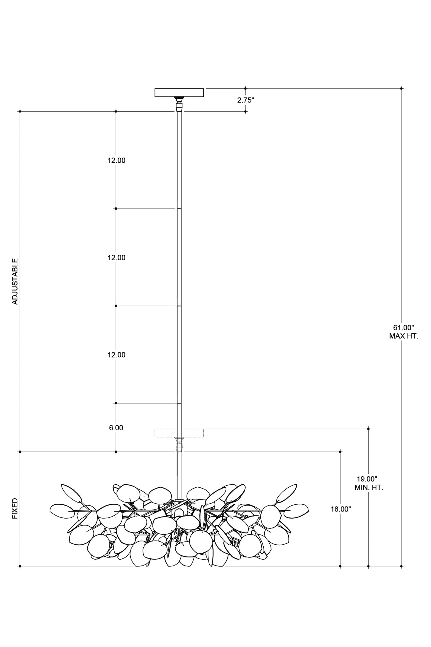 Lunaria Small Silver Chandelier.