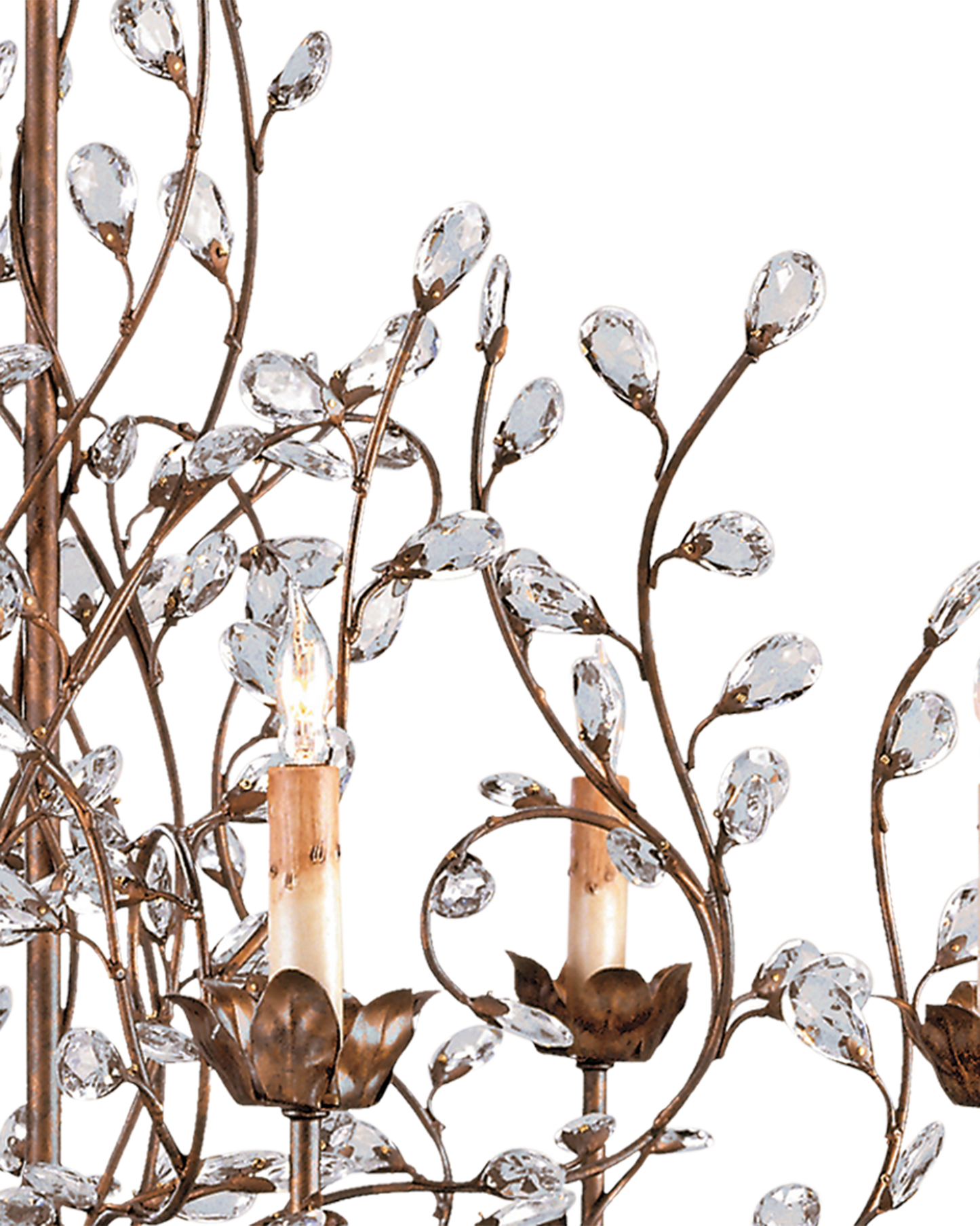 Crystal Bud Large Gold Chandelier.