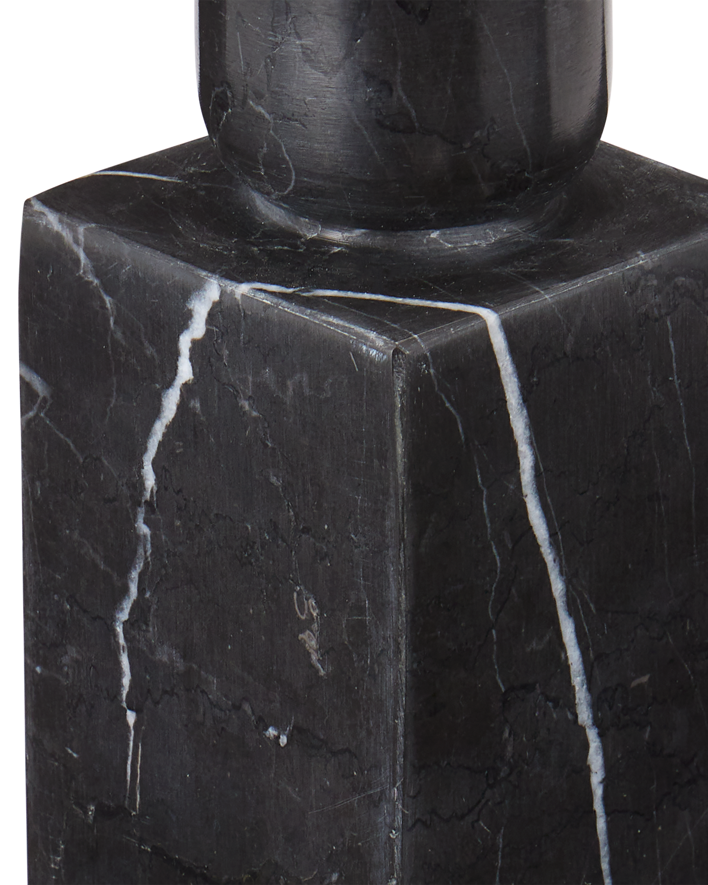 Lithos Black Candle Holder Set of 2.