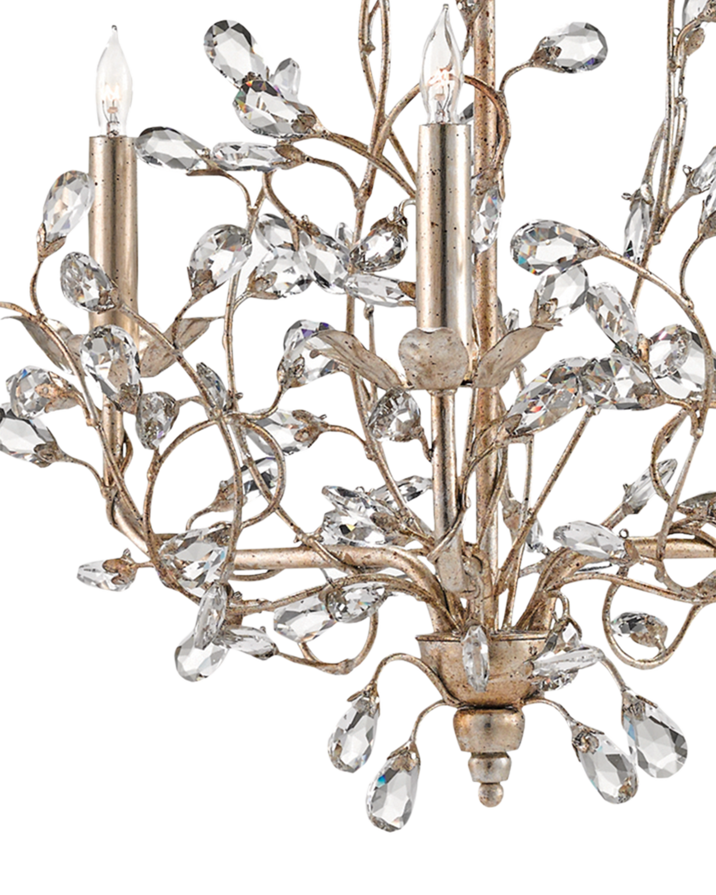 Crystal Bud Small Silver Chandelier.