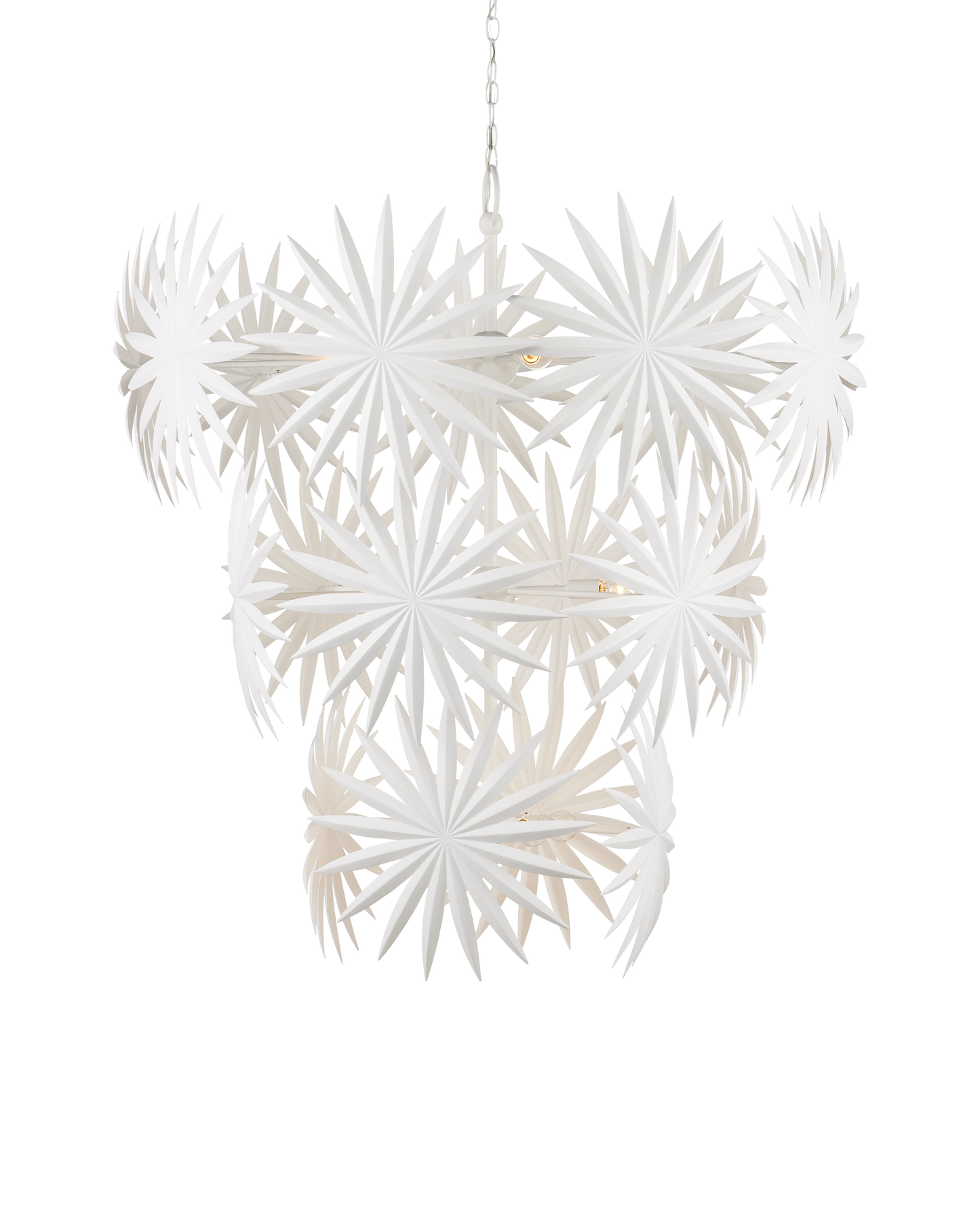 Bismarkia Large White Chandelier.