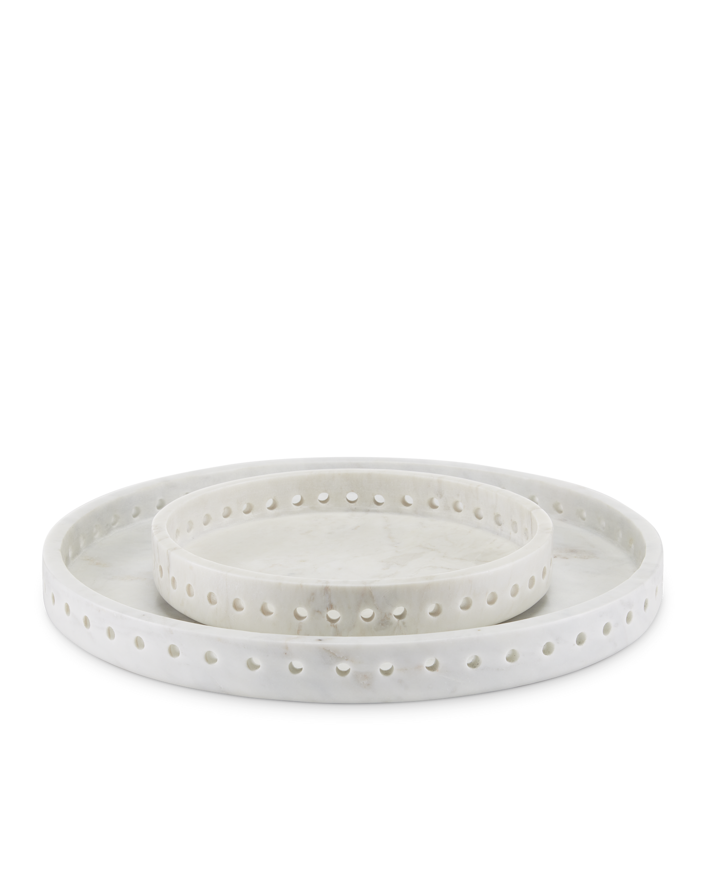 Freya Large White Marble Tray.