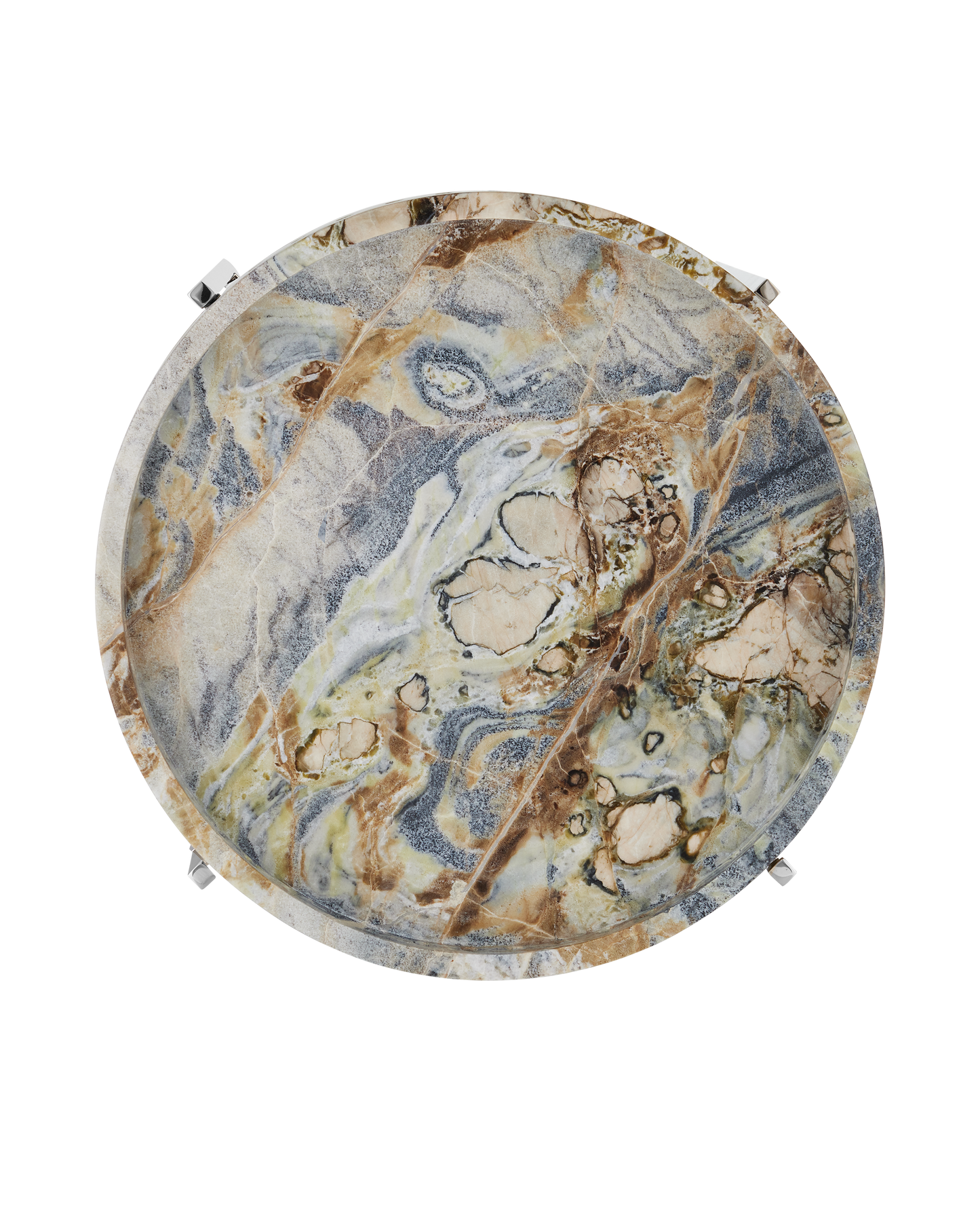 Freya Floral Jade Marble Accent Table.