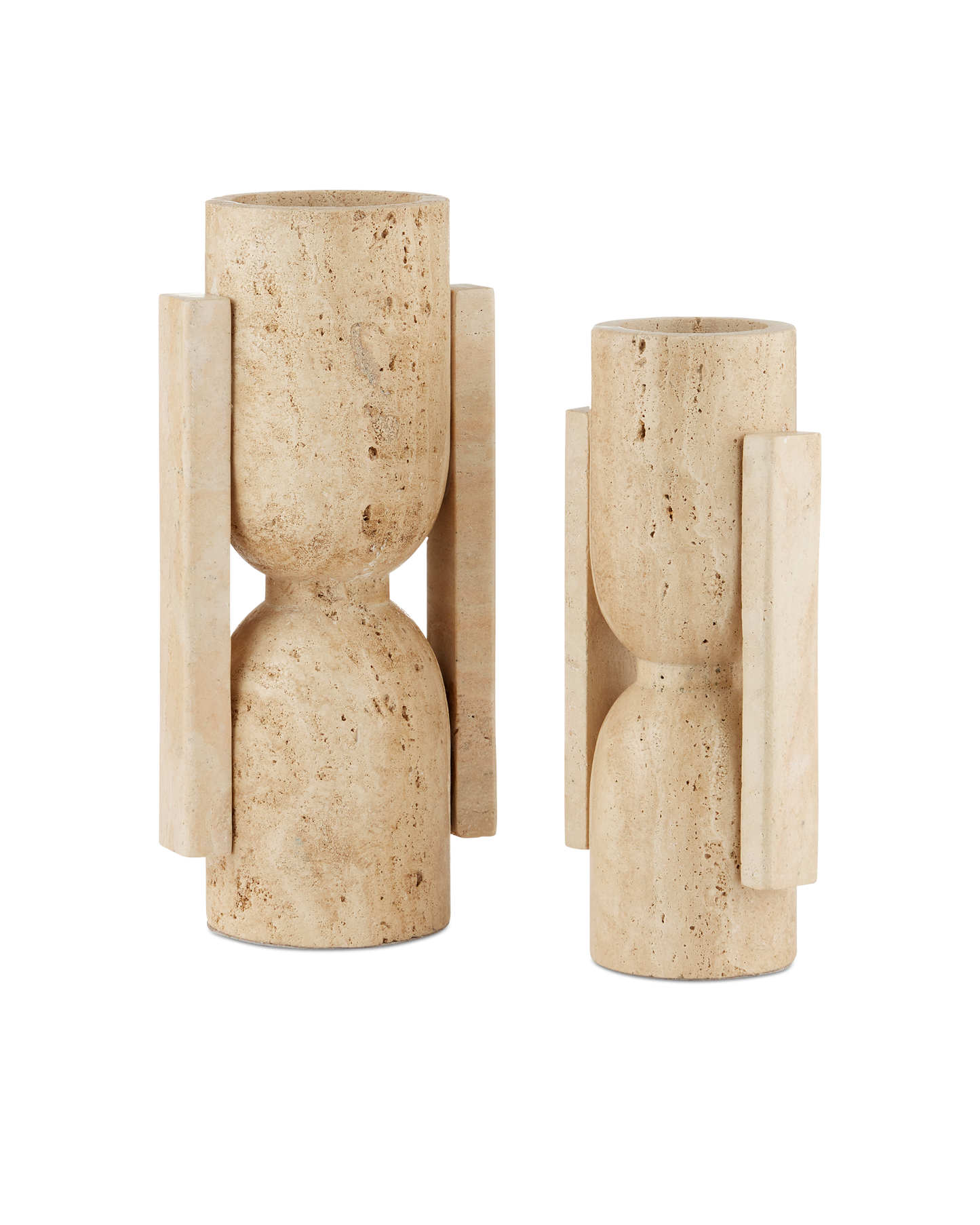 Stone Vase, Face to Face Set of 2.