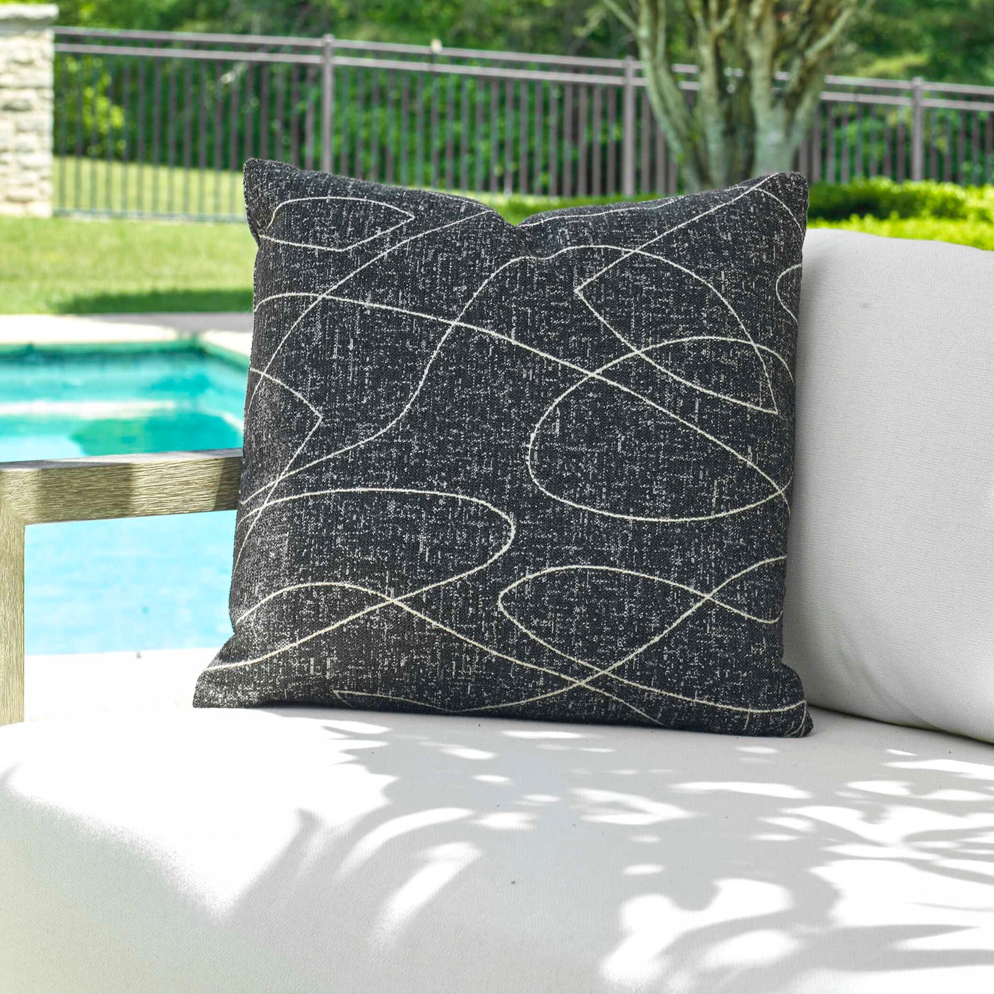 Loopy Loop Outdoor Onyx Pillow.