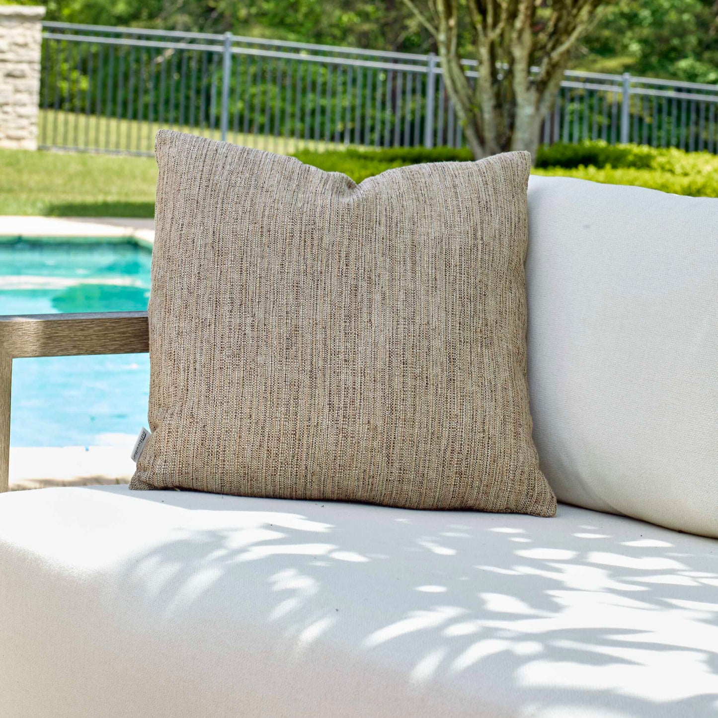 Poros Brown Toned Outdoor Pillow.