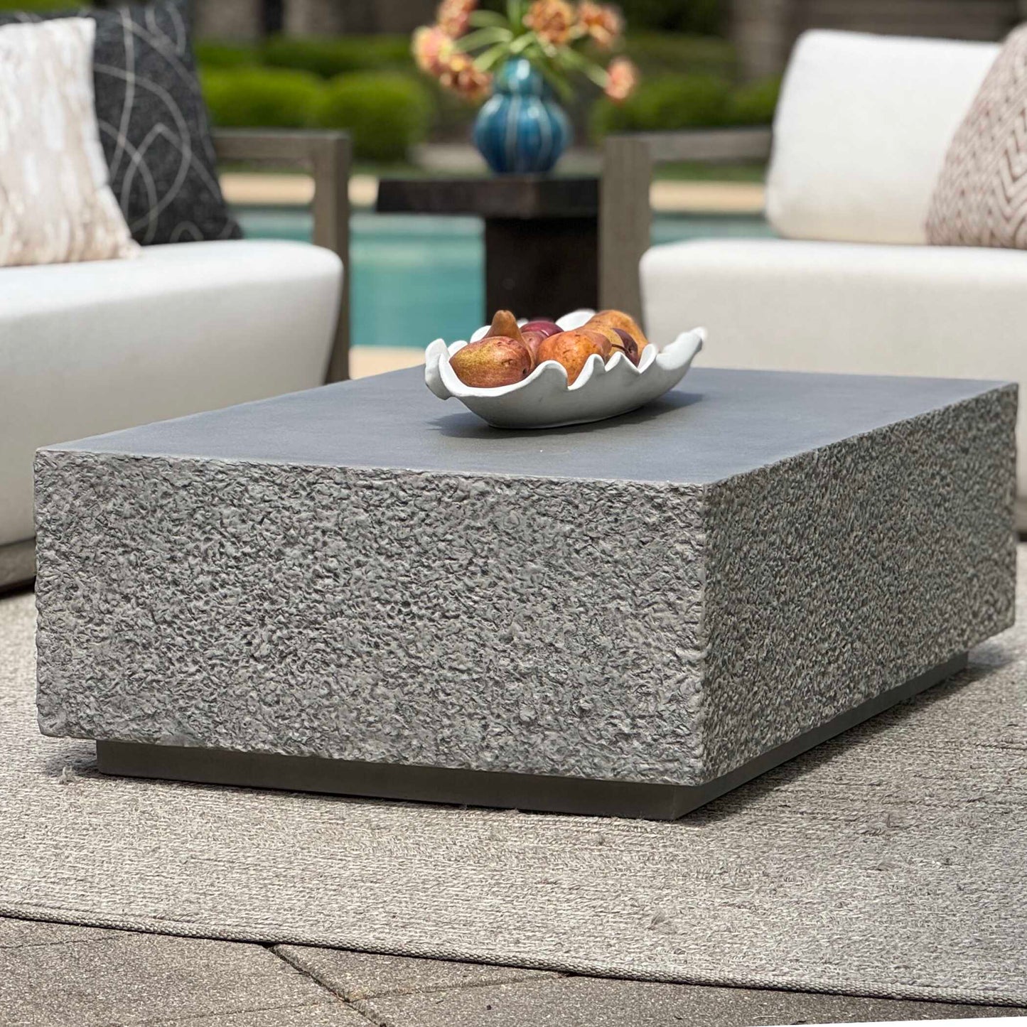 Hesston Outdoor Concrete Coffee Table.