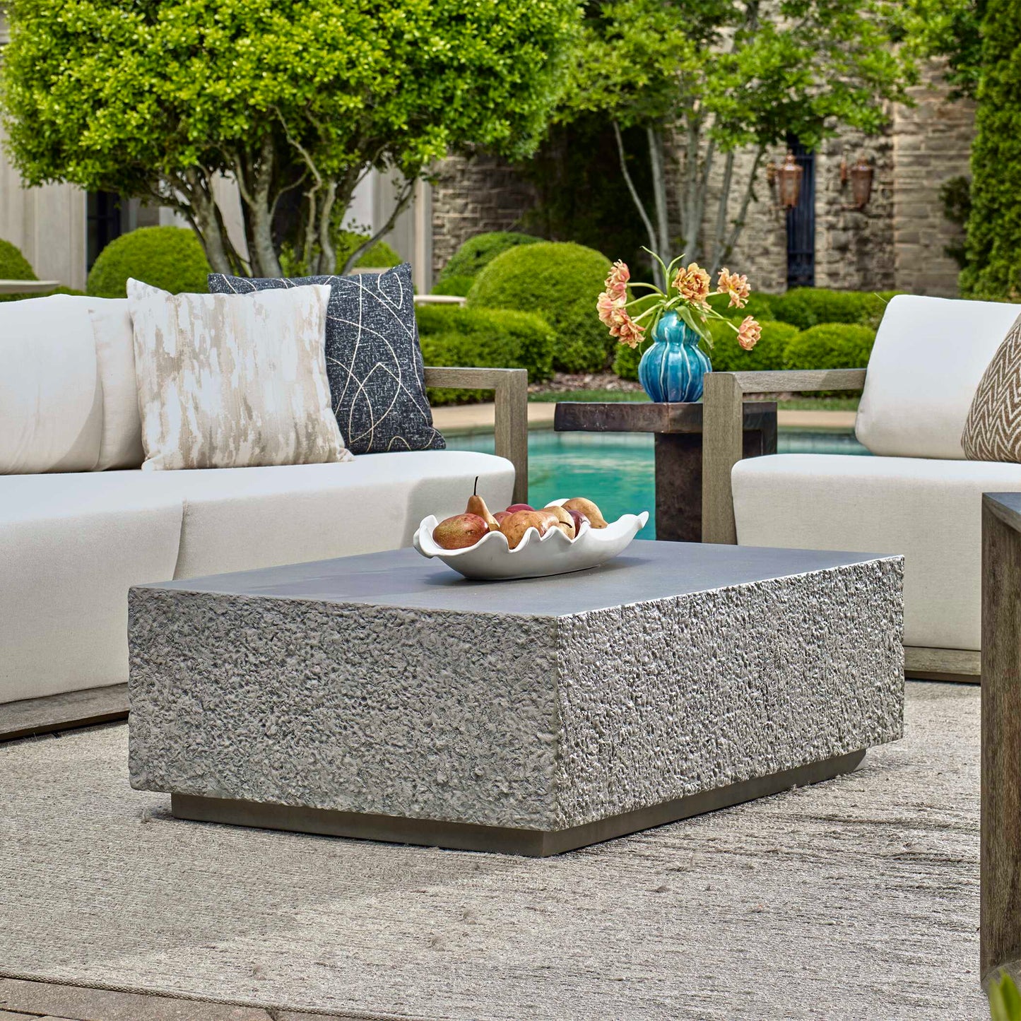 Hesston Outdoor Concrete Coffee Table.