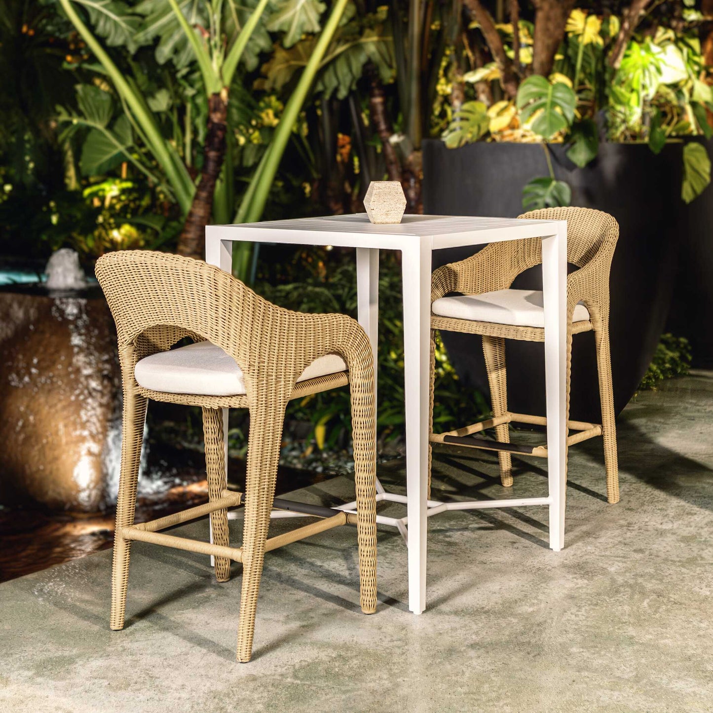Kavali Outdoor Wicker Barstool.