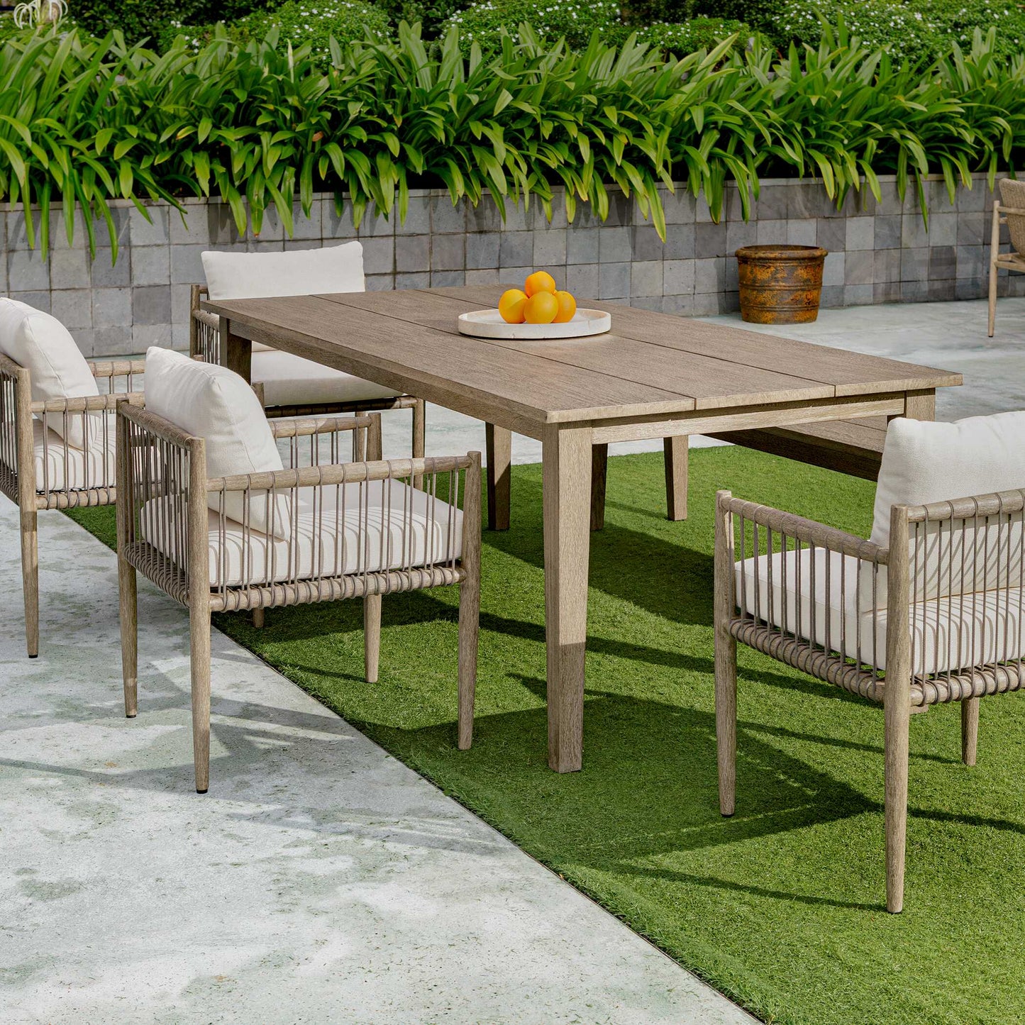 Forsyth Dark Gray Outdoor Dining Table.