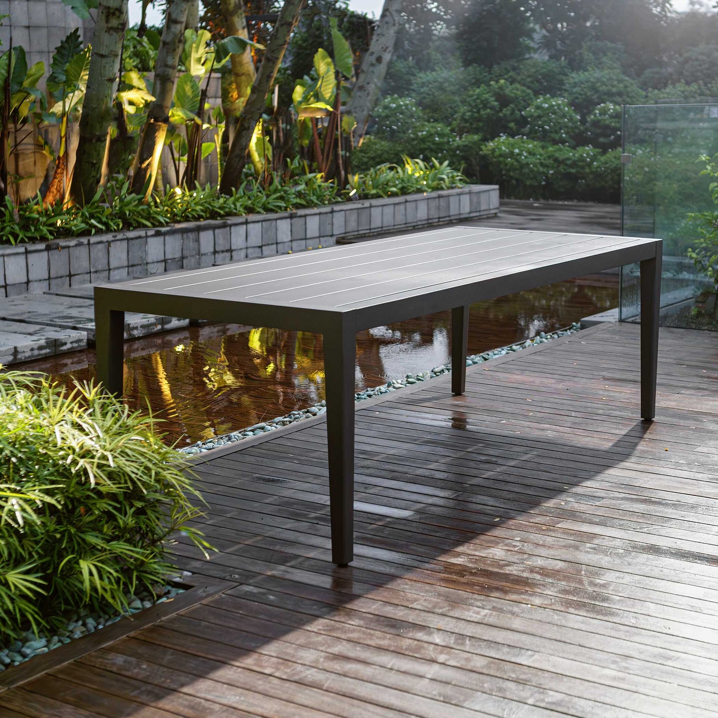 Polanco Outdoor Aluminum Dining Table.