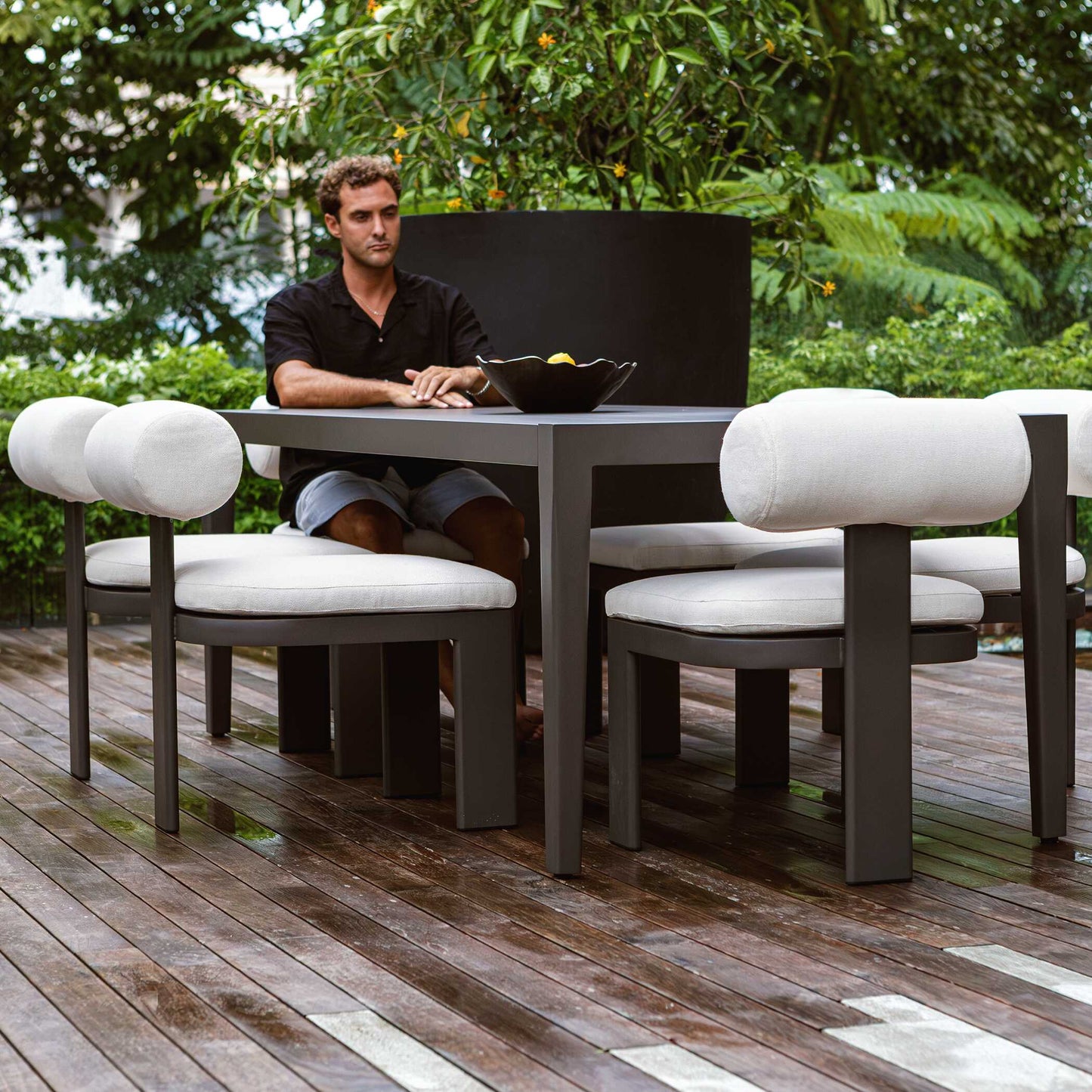Polanco Outdoor Aluminum Dining Table.