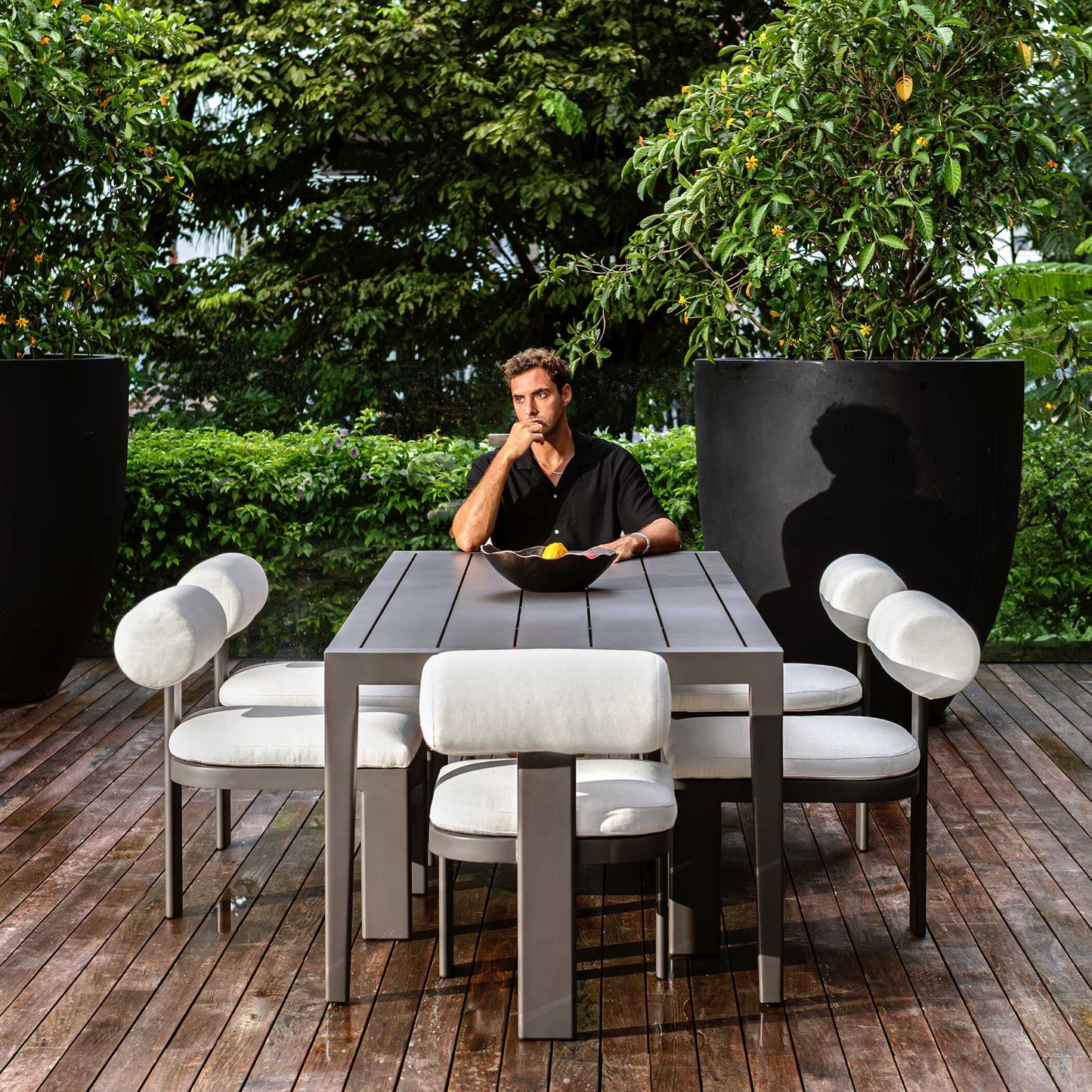 Polanco Outdoor Aluminum Dining Table.