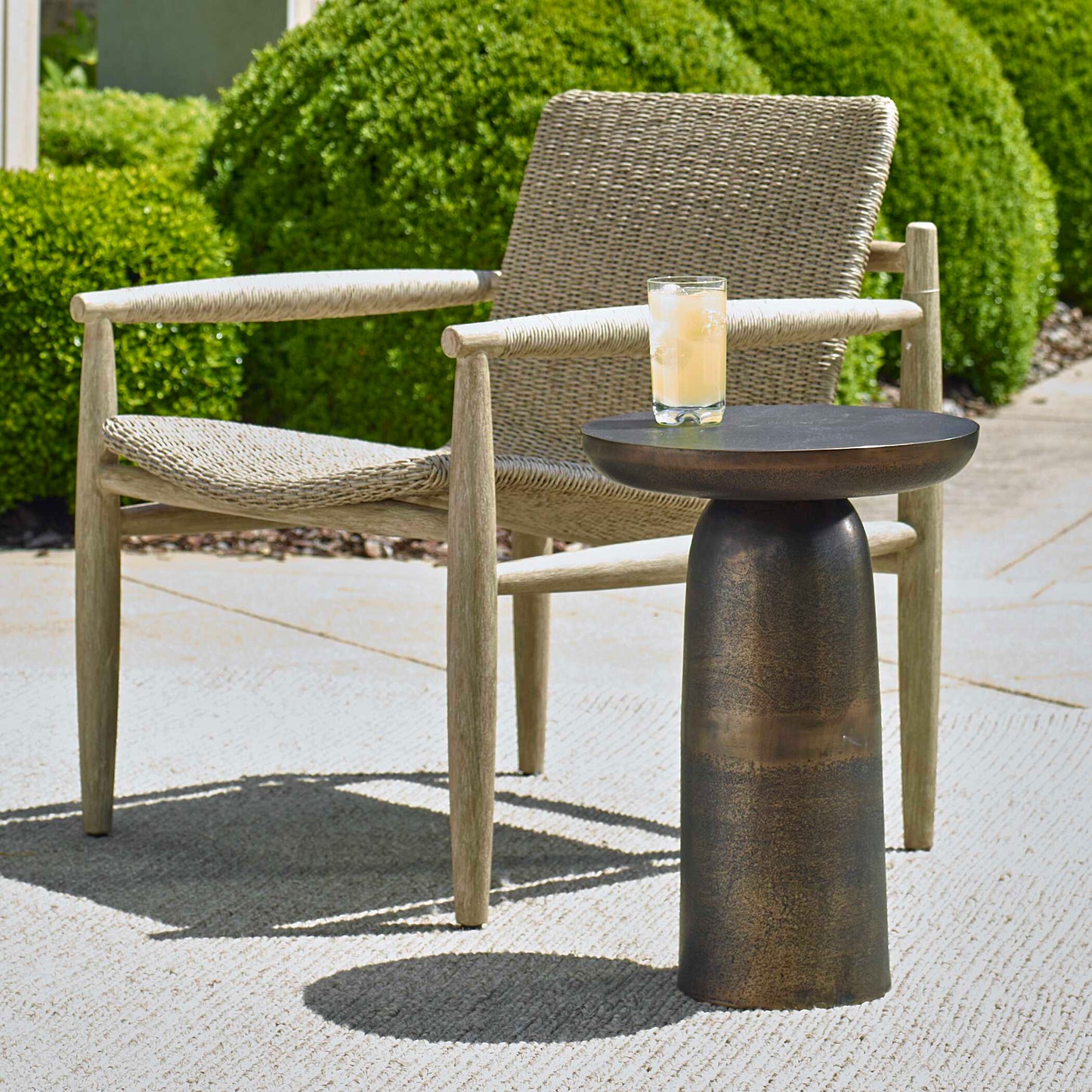 Joppa Dark Bronze Outdoor Accent Table.