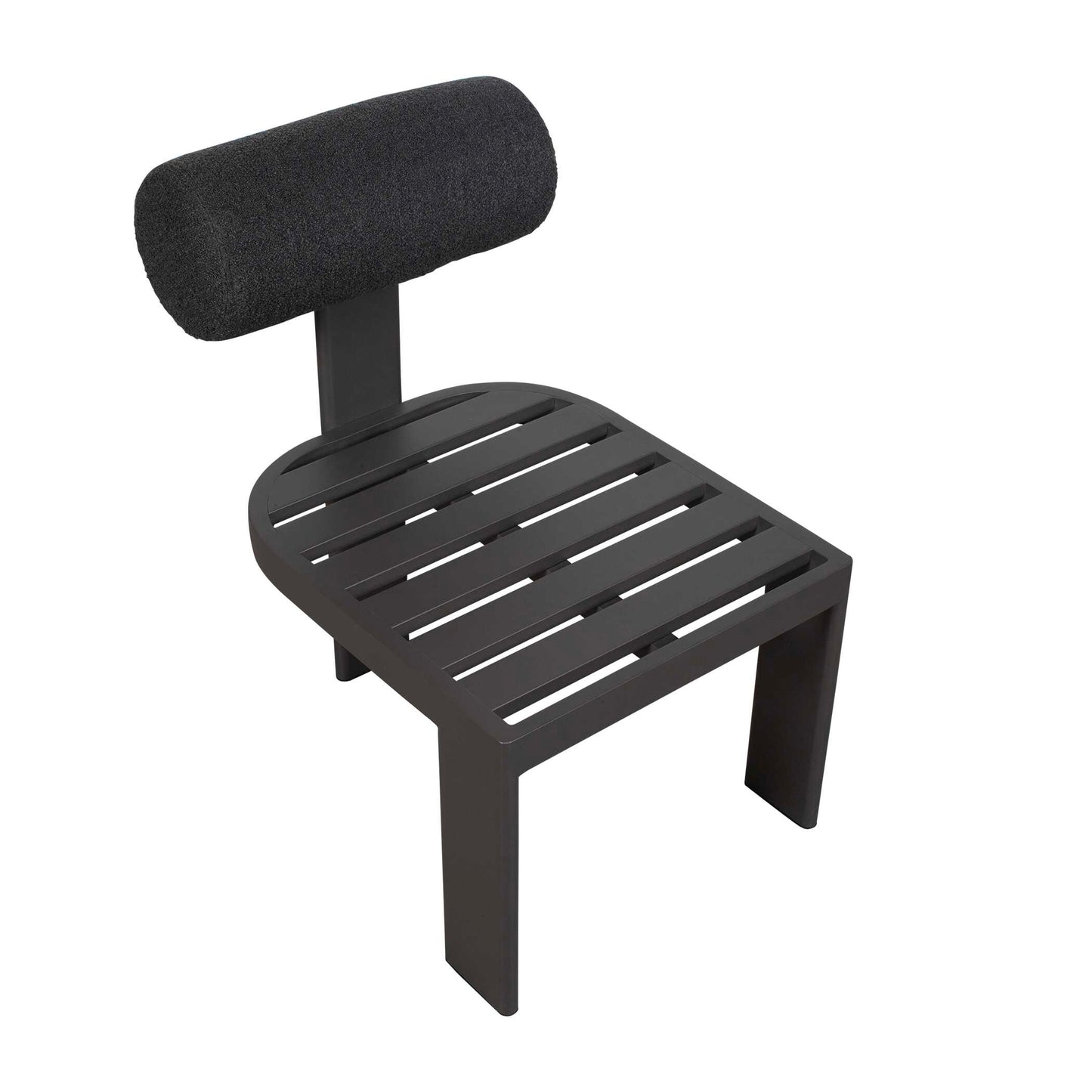 Bolster Back Charcoal Outdoor Dining Chair.