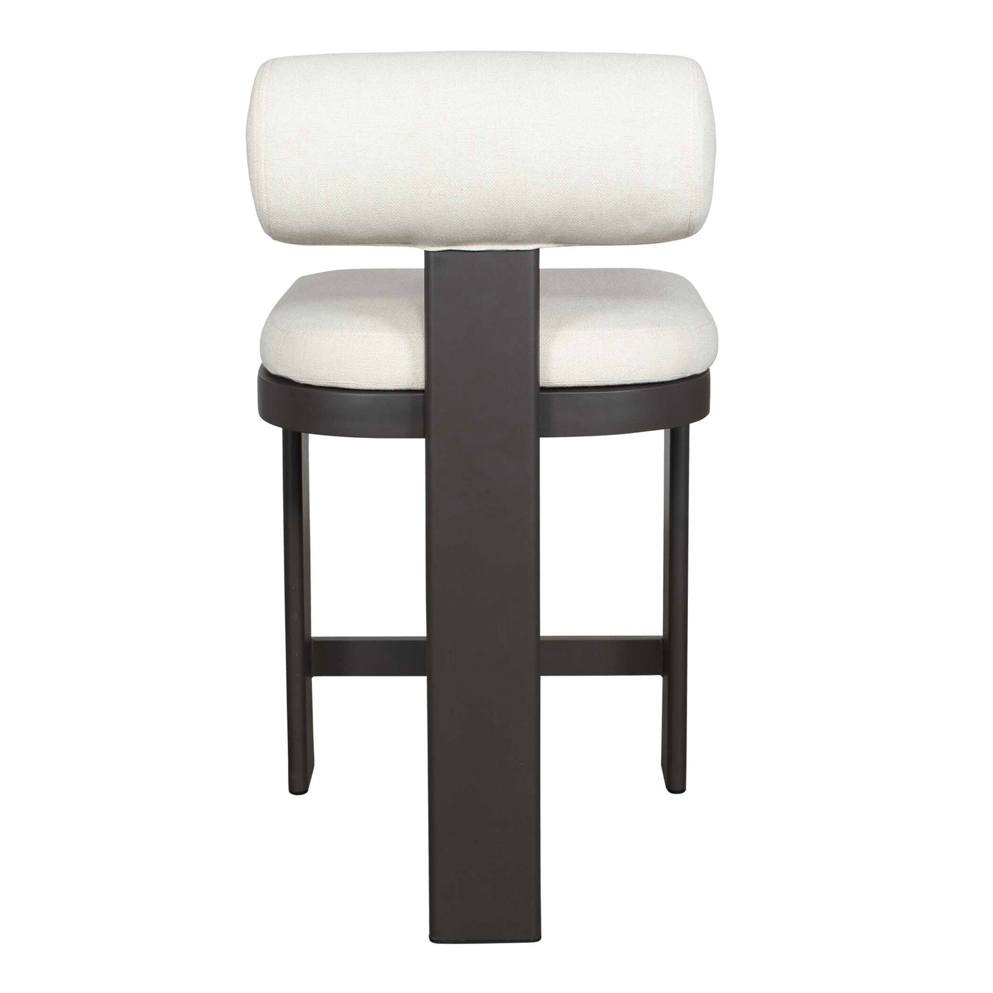 Bolster Back White Outdoor Counter Stool.