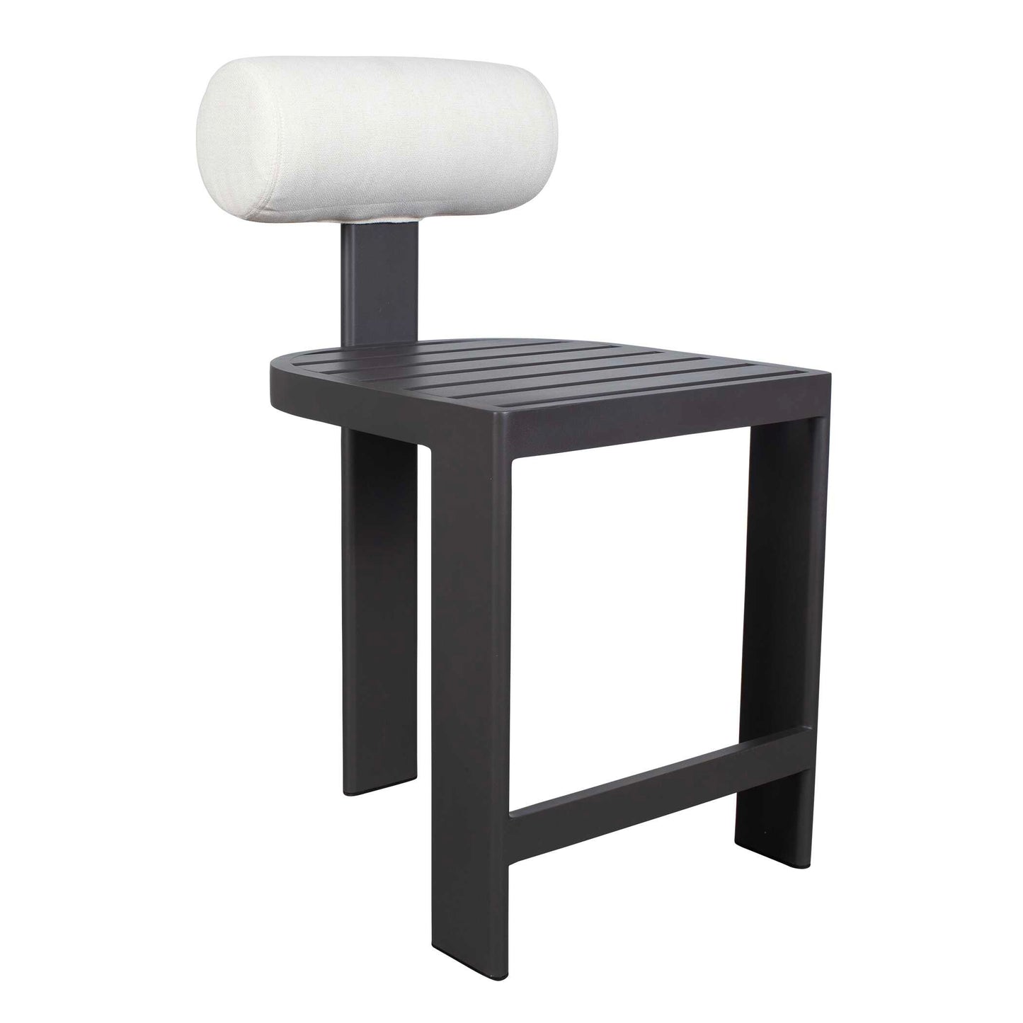 Bolster Back White Outdoor Counter Stool.