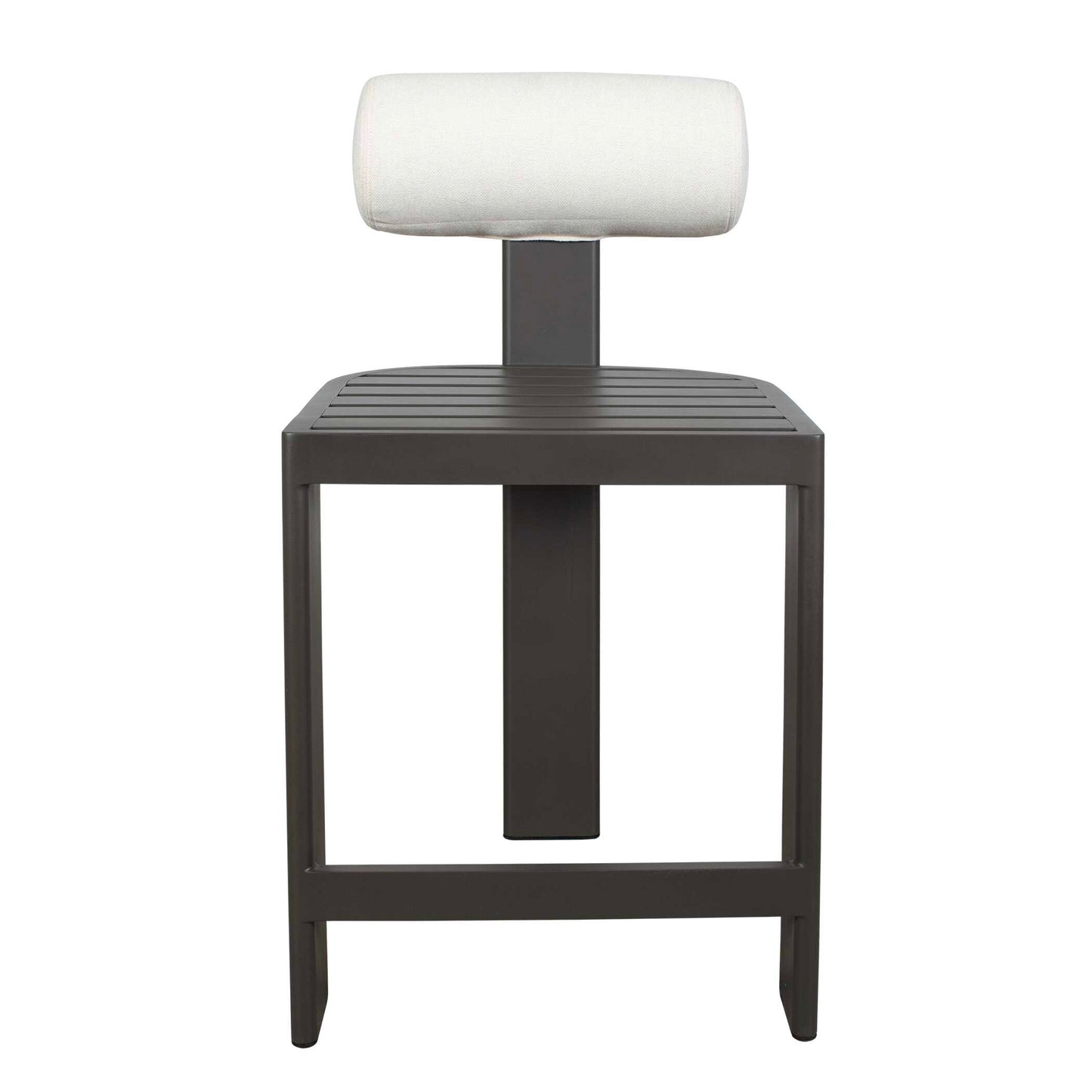 Bolster Back White Outdoor Counter Stool.