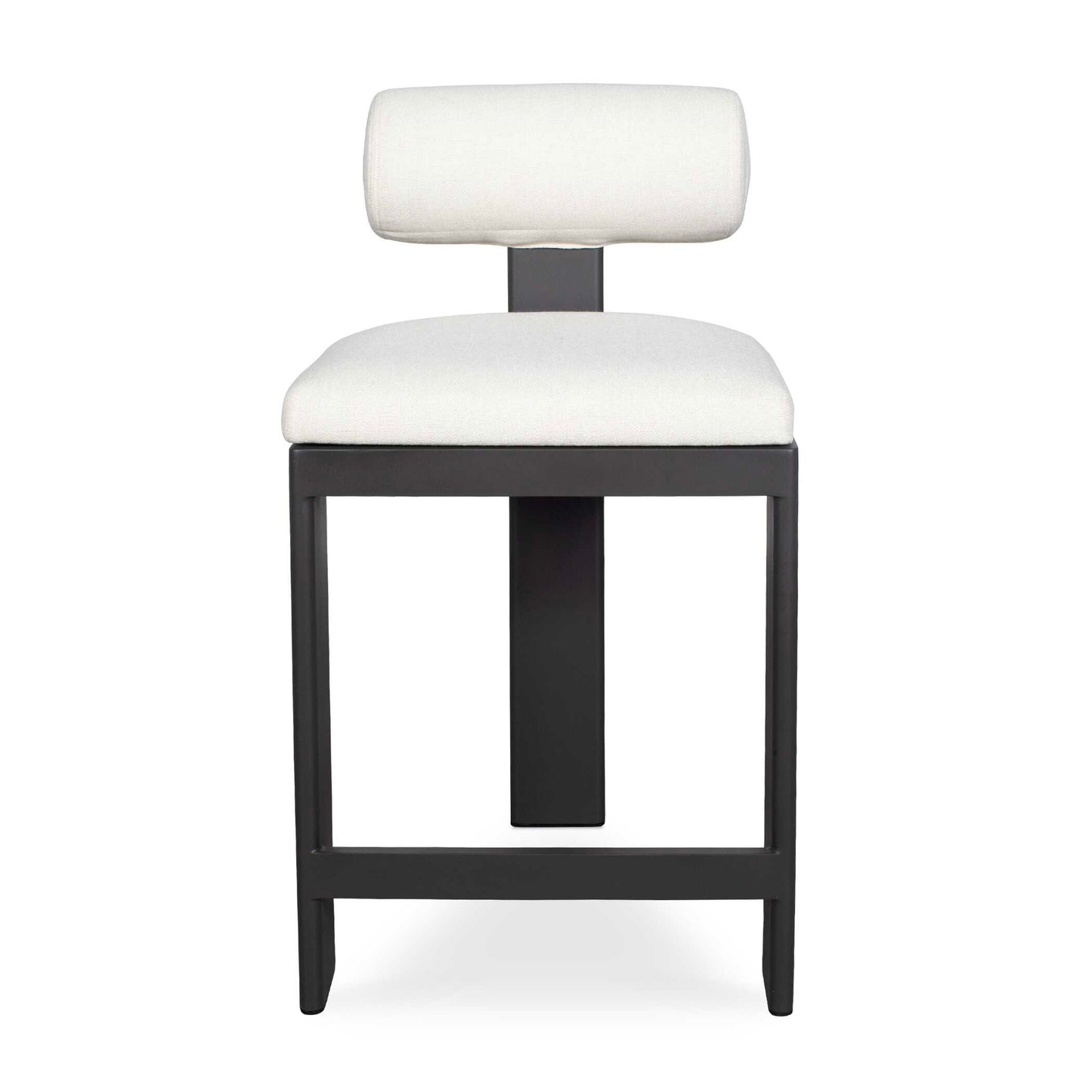 Bolster Back White Outdoor Counter Stool.