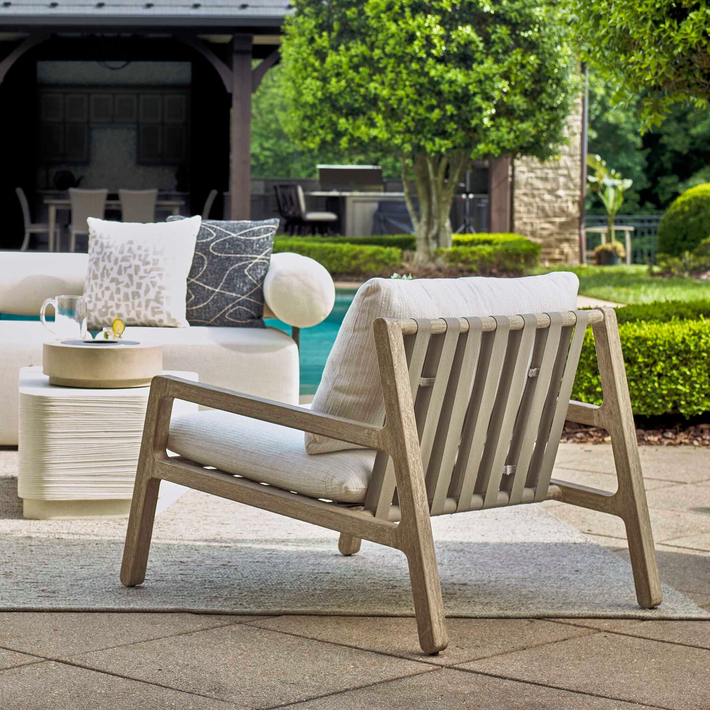 Strapped Outdoor Lounge Chair.