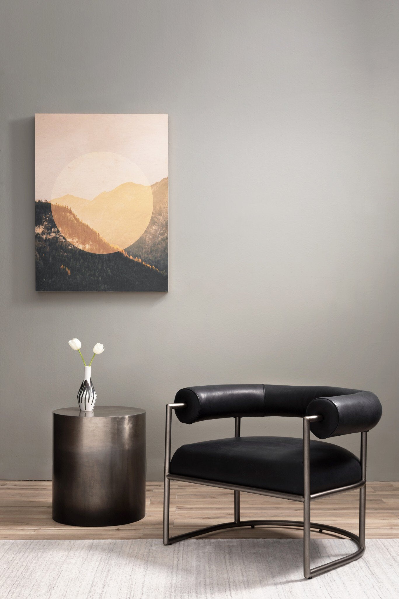 Cameron End Table - Ombre Antique Pewter.