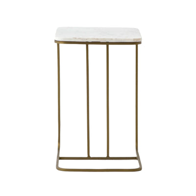 Adalley C Table - Polished White Marble