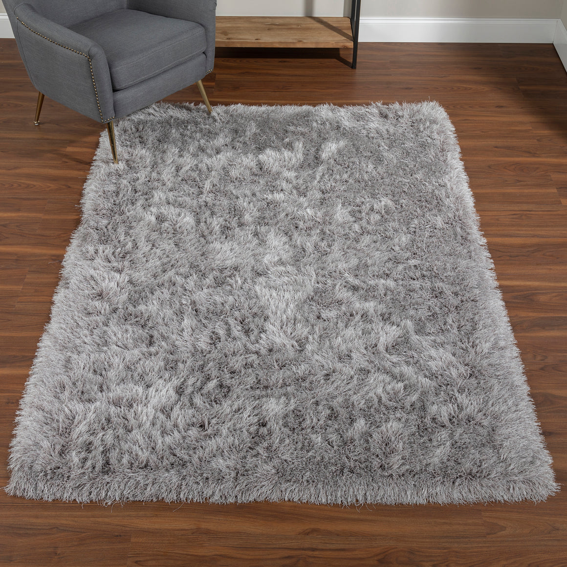 Shag Rug - Silver.