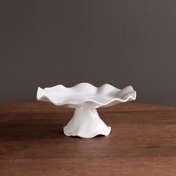 VIDA Havana Small Pedestal Cake Plate - White.