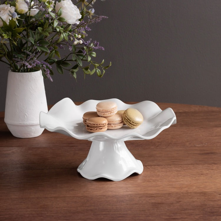 VIDA Havana Small Pedestal Cake Plate - White.