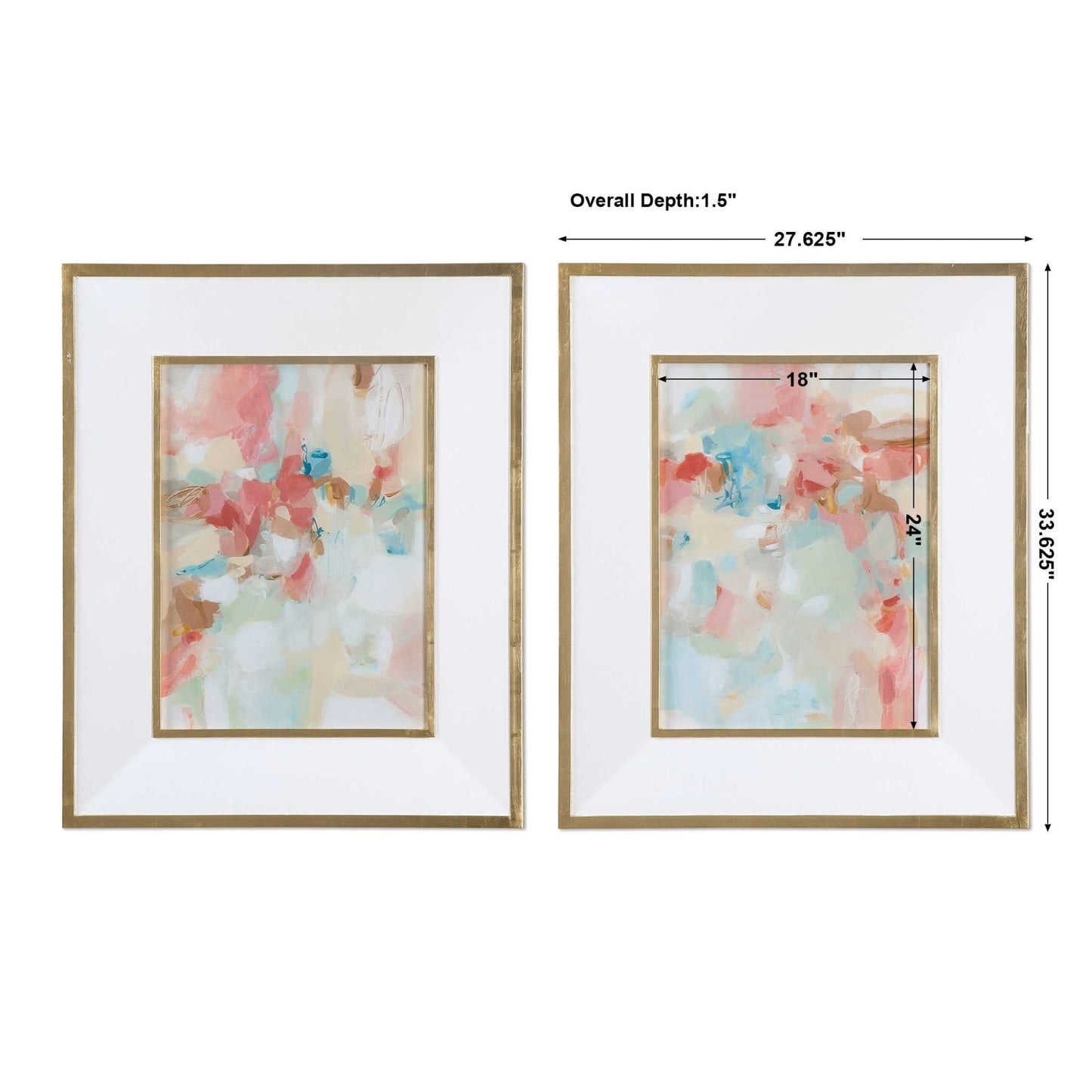 A Touch Of Blush & Rosewood Prints, Set of 2.