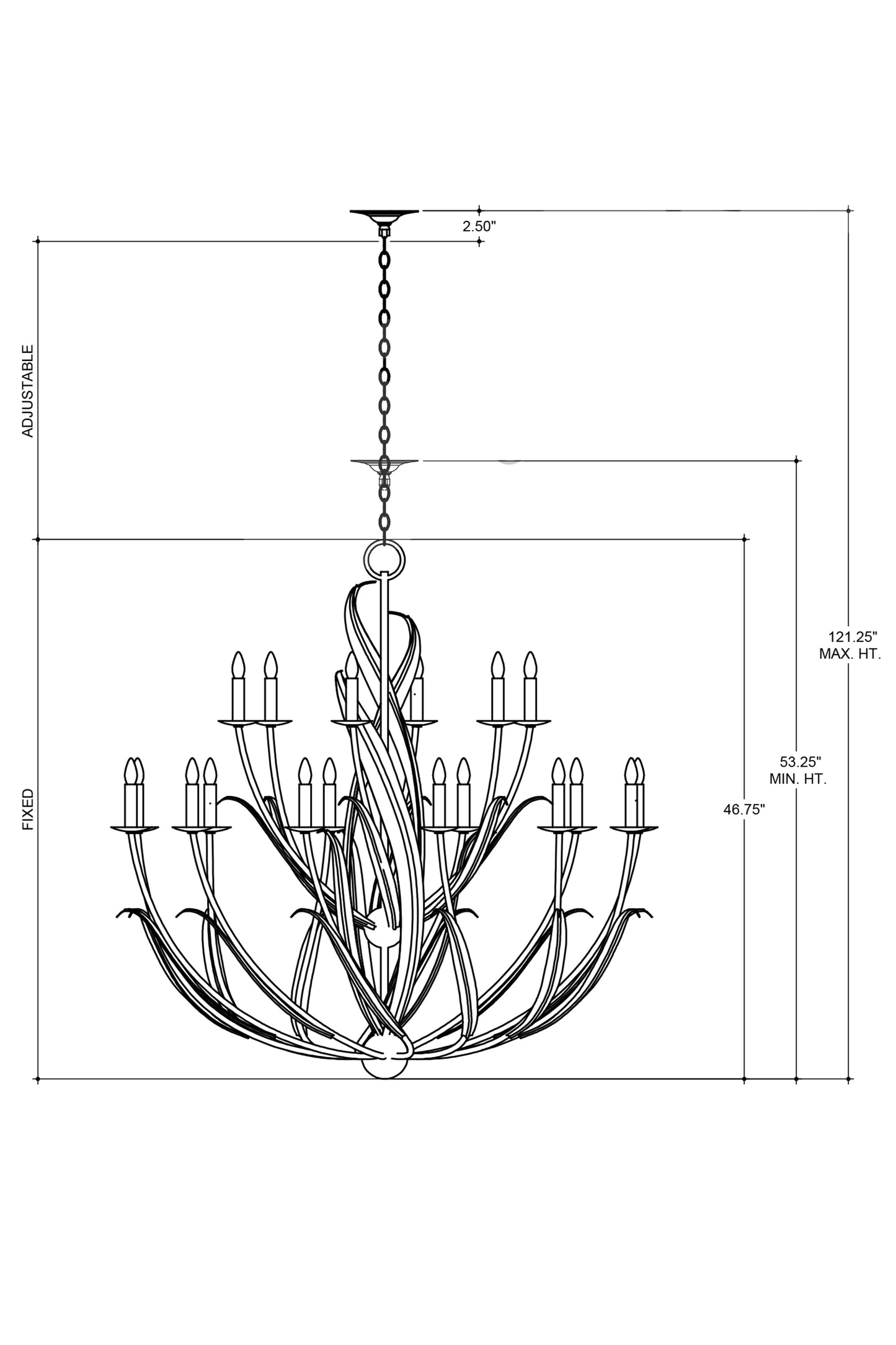 Menefee Large Gold Chandelier.