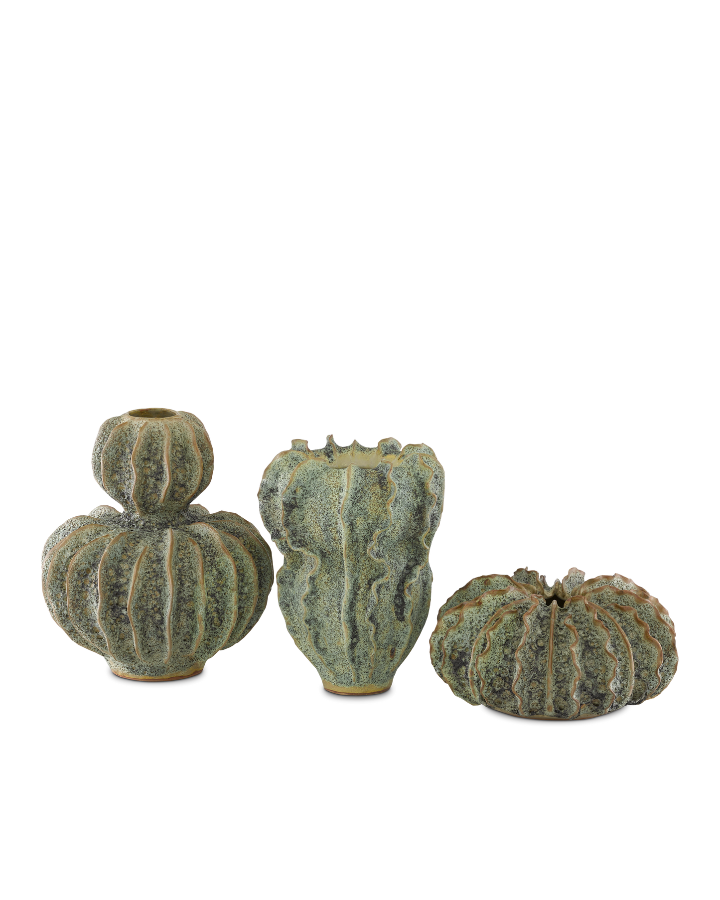 Sunken Boat Double Gourd Green Vase.