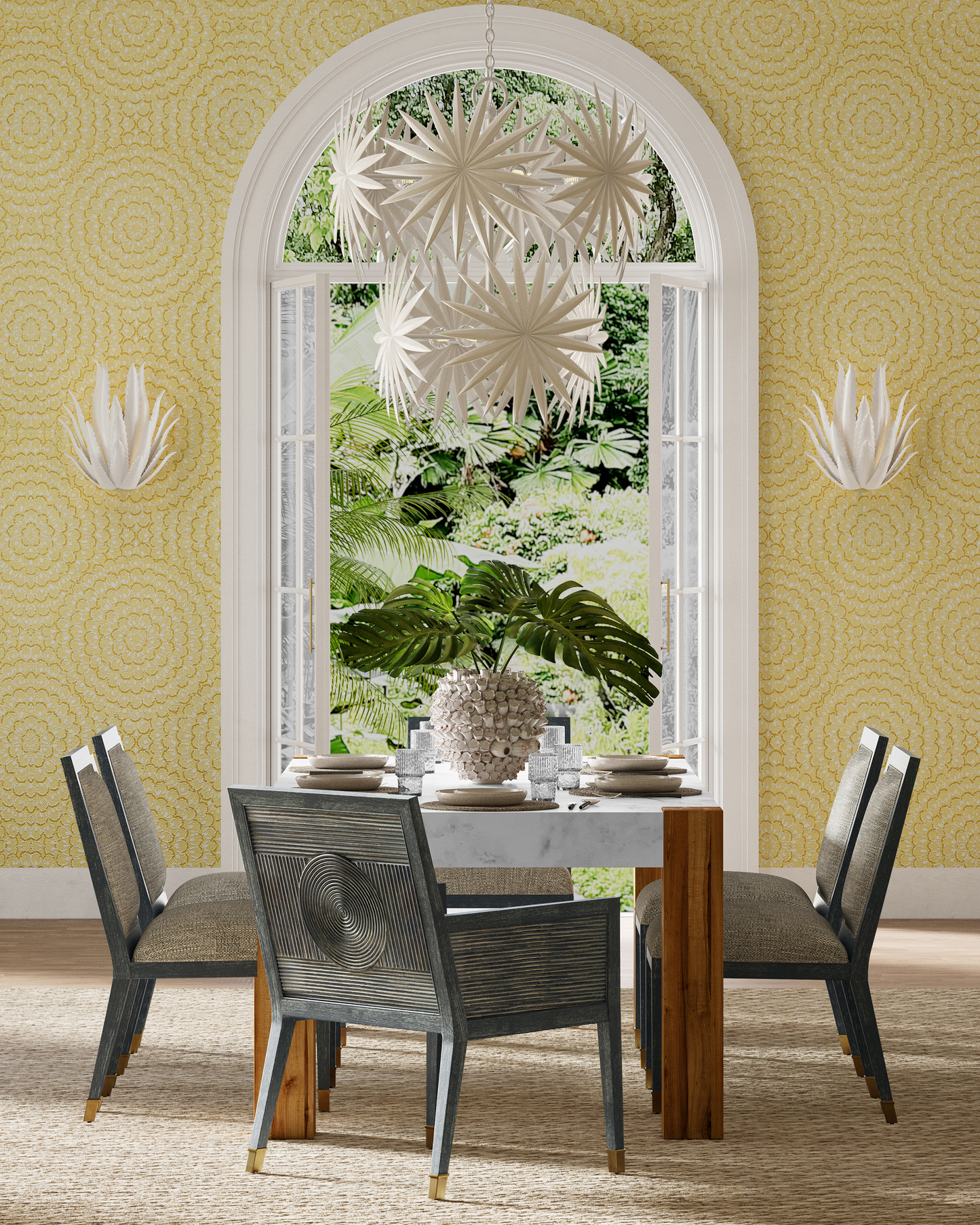 Bismarkia Medium White Chandelier.