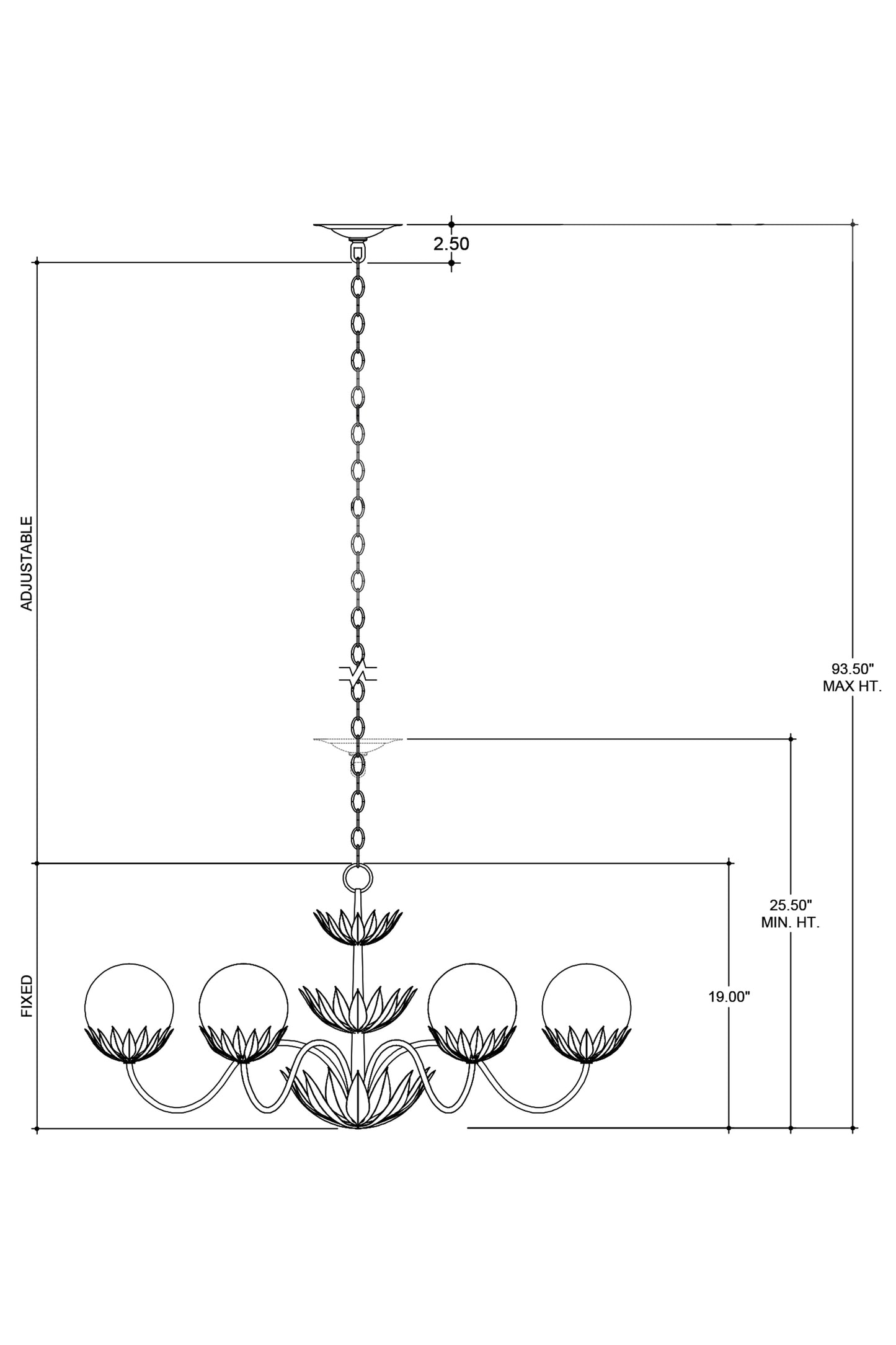 Mirasole Gold Chandelier.
