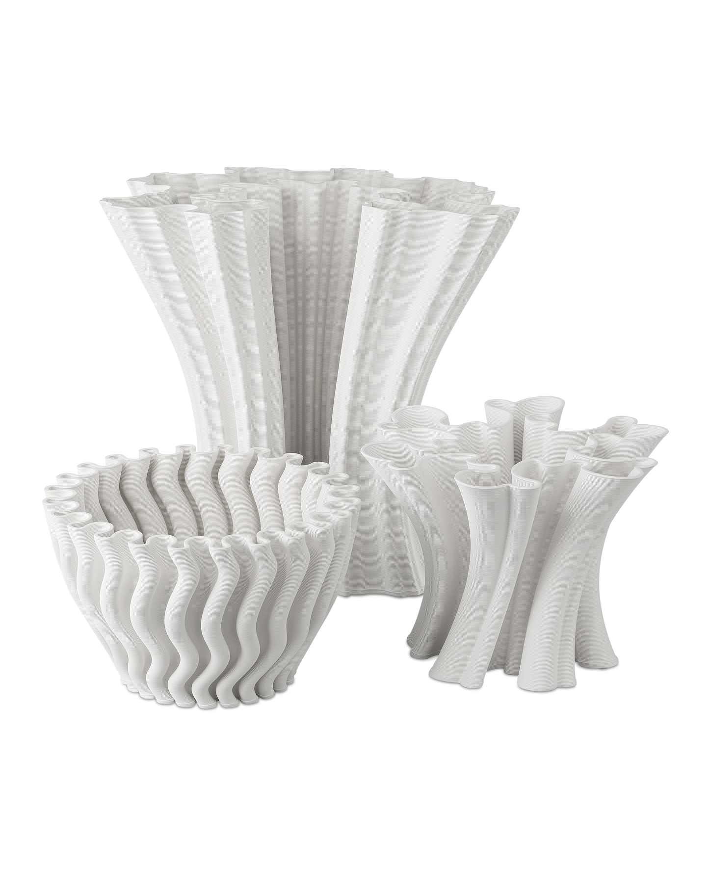 Godet Twist White Vase.
