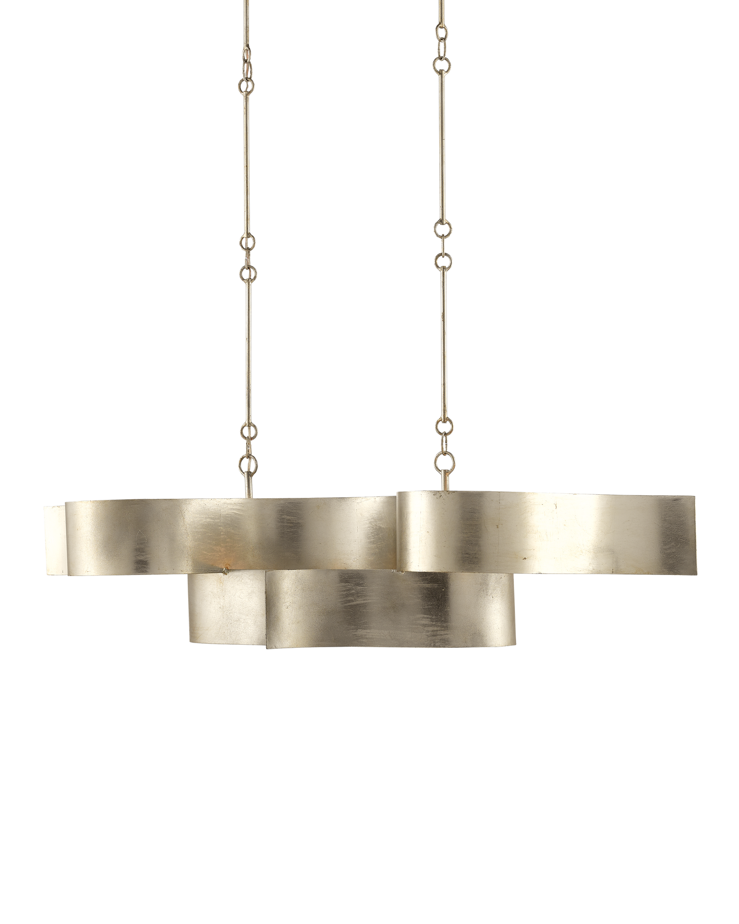 Grand Lotus Oval Silver Chandelier.