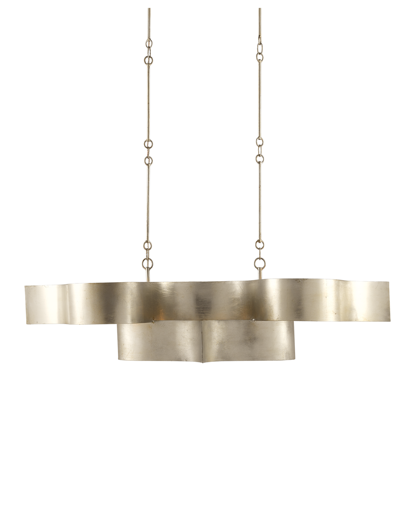 Grand Lotus Oval Silver Chandelier.