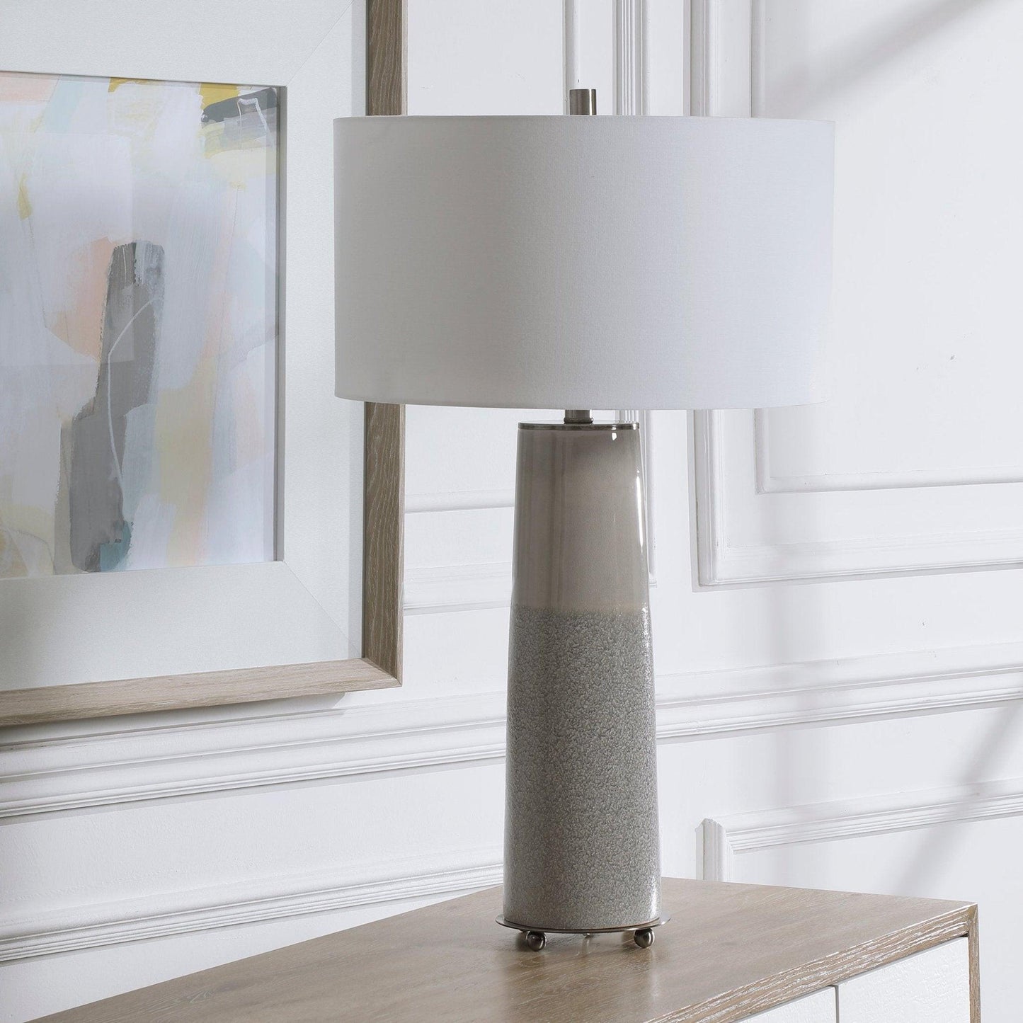 Abdel Gray Glaze Table Lamp.