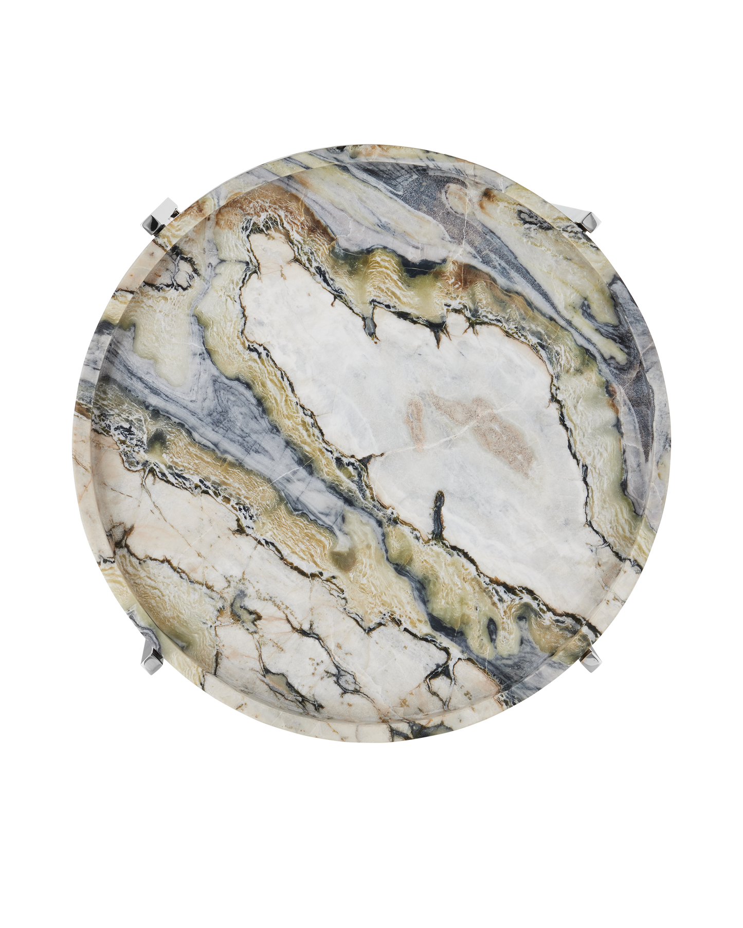 Freya Floral Jade Marble Accent Table.