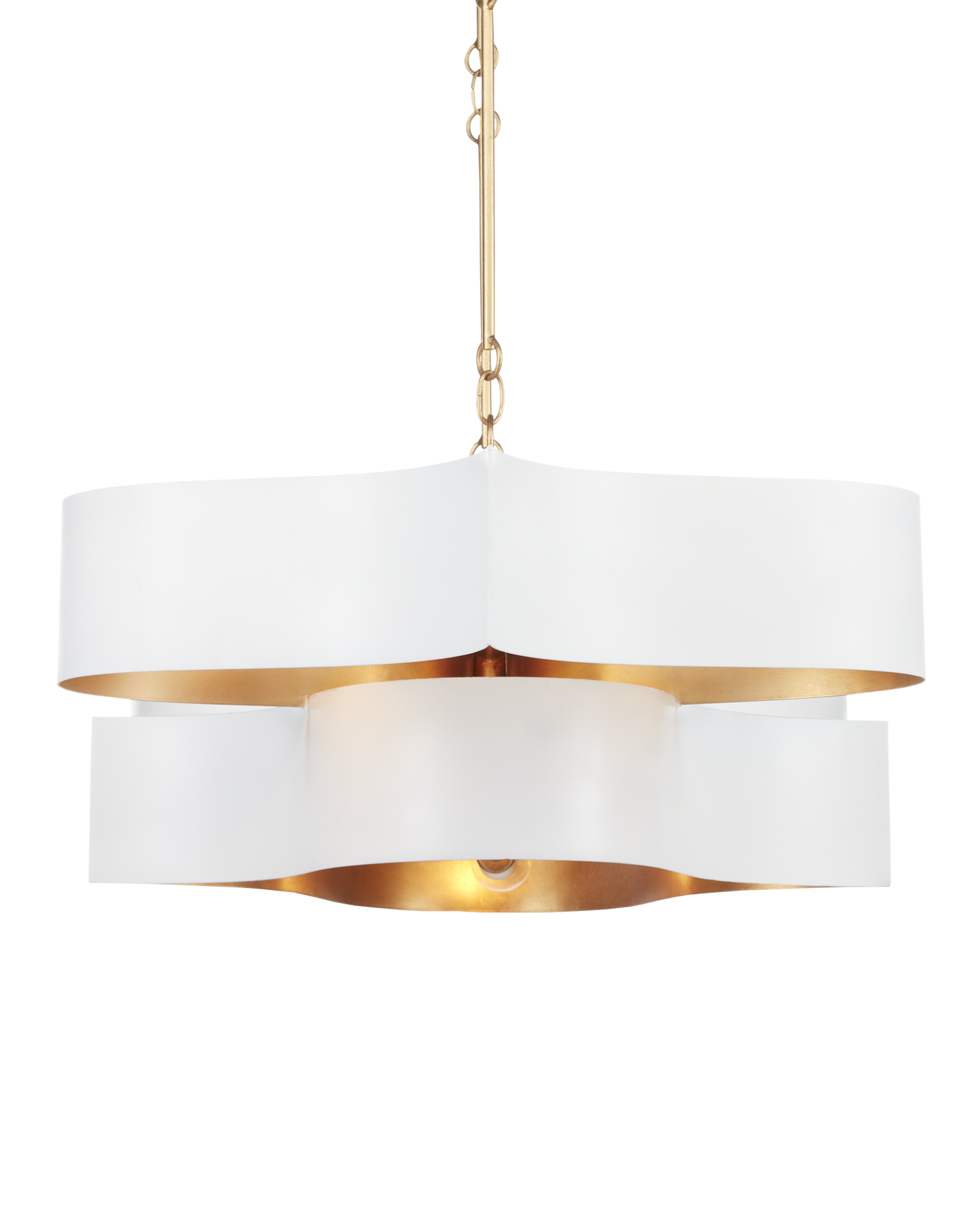 Grand Lotus Oval White Chandelier.