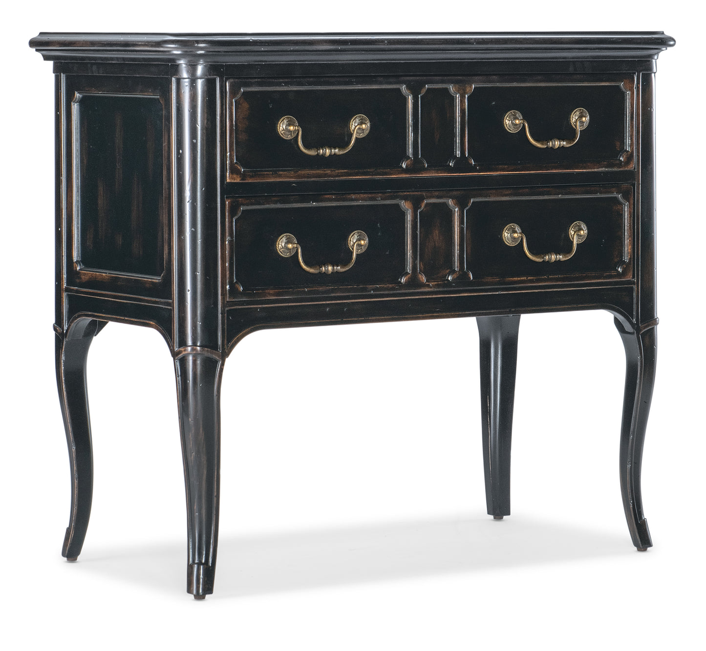 Charleston Two-Drawer Nightstand - Black Cherry.