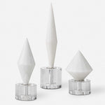Alize White Diamond Sculptures, Set of 3 - #shop_name Accessories, Accent Decor