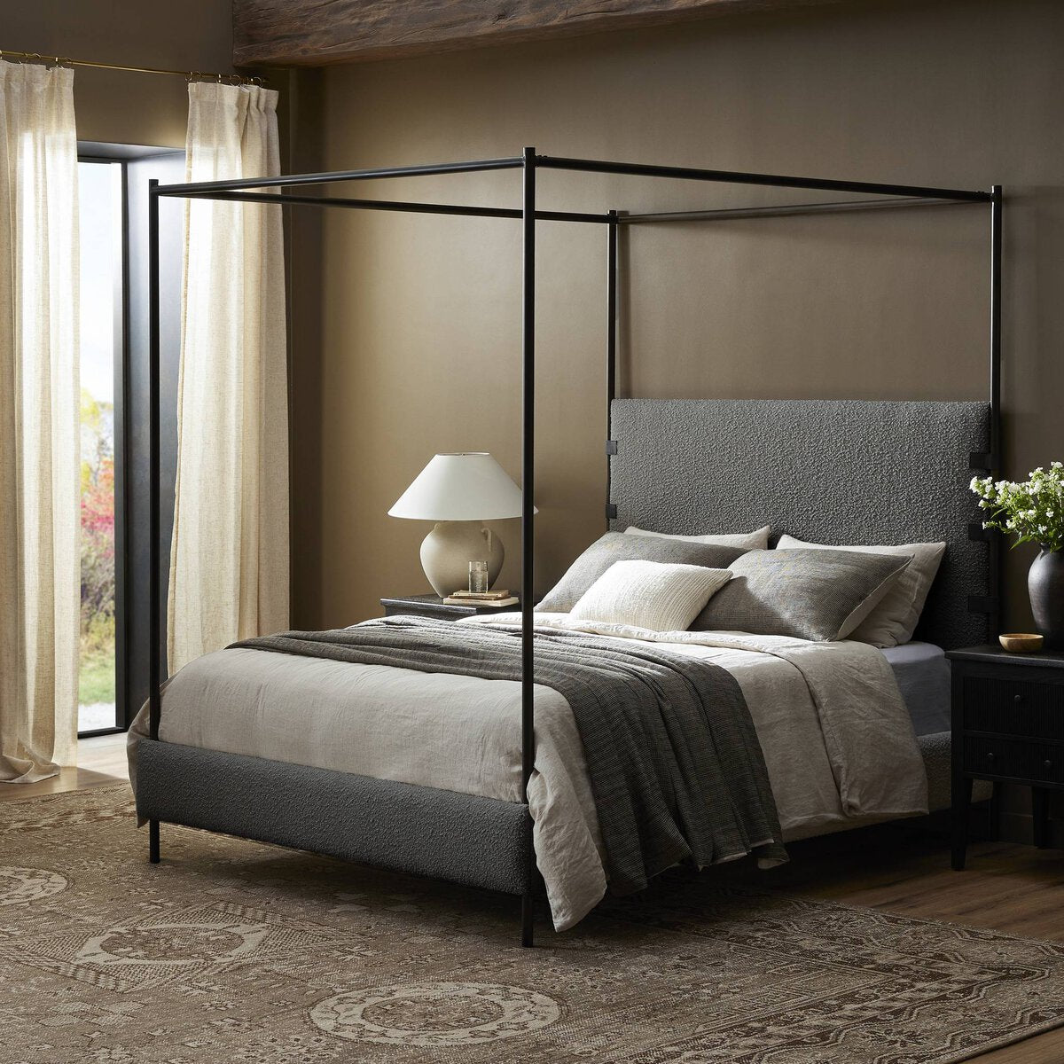 Anderson Canopy King Bed - Knoll Charcoal.