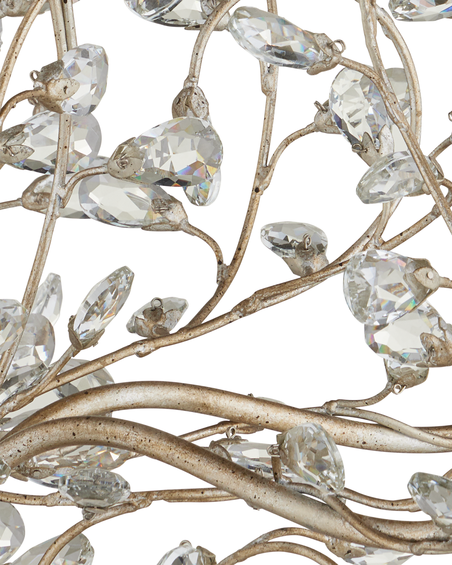 Crystal Bud Large Silver Chandelier.