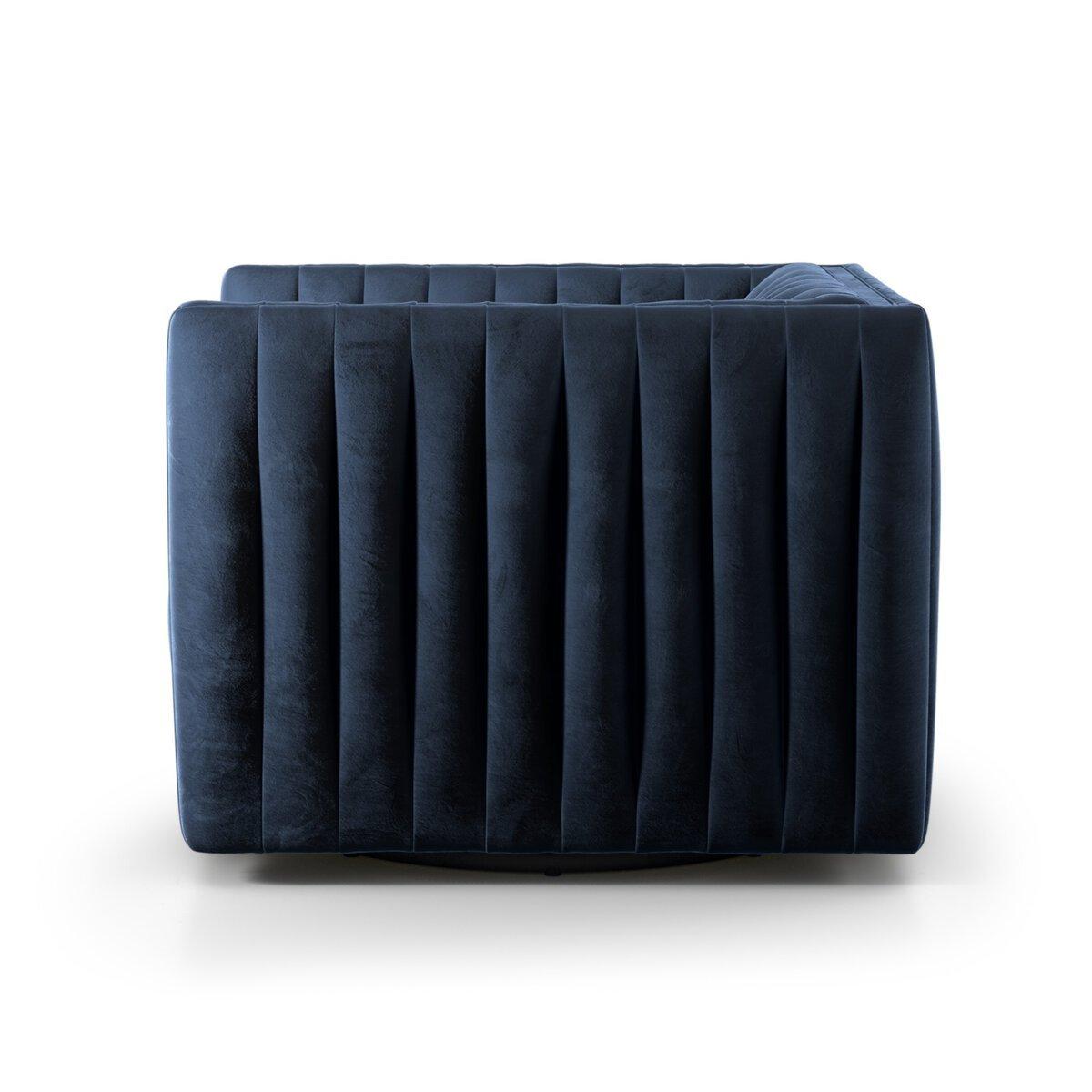 Augustine Swivel Chair - Sapphire Navy.